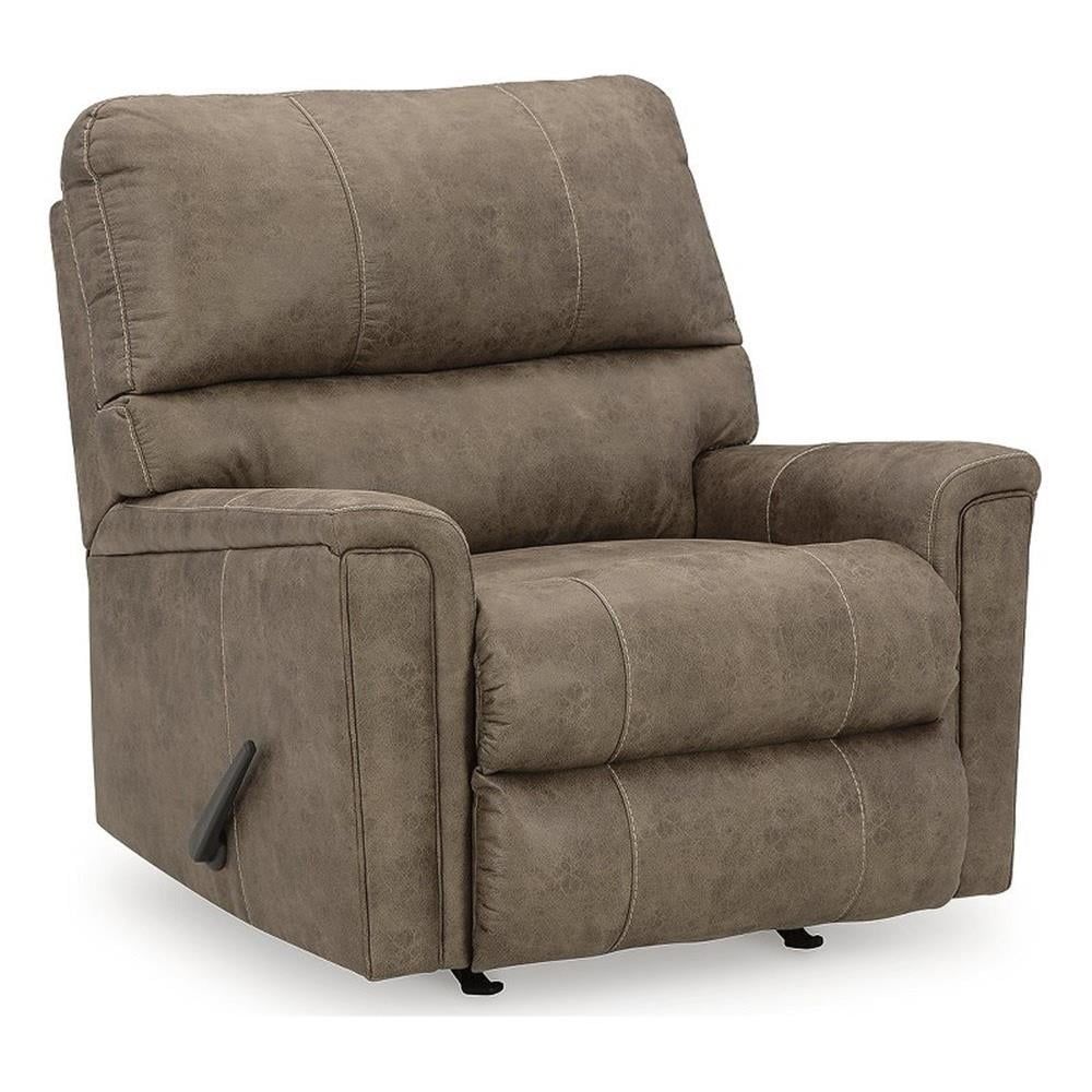 Navi Fossil Brown Faux Leather Recliner