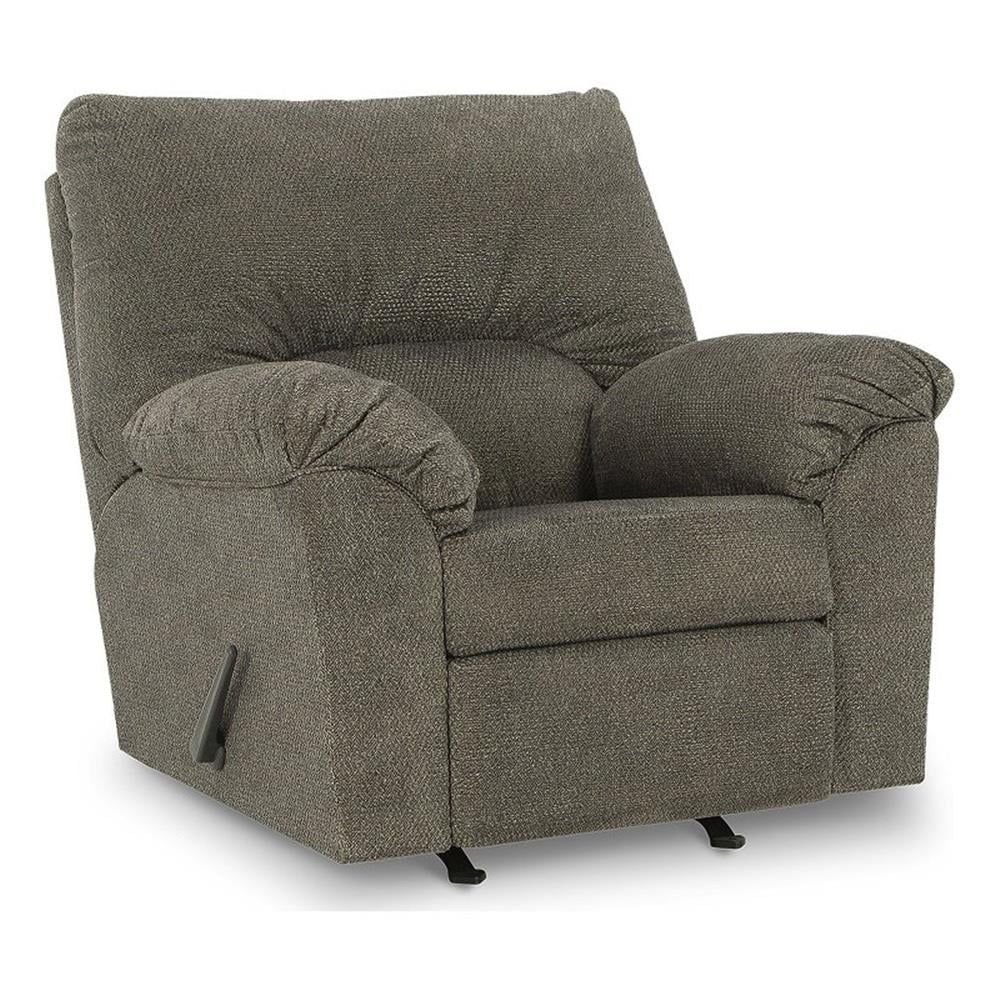 Brown Velvet Contemporary Recliner with Pillowtop Arms