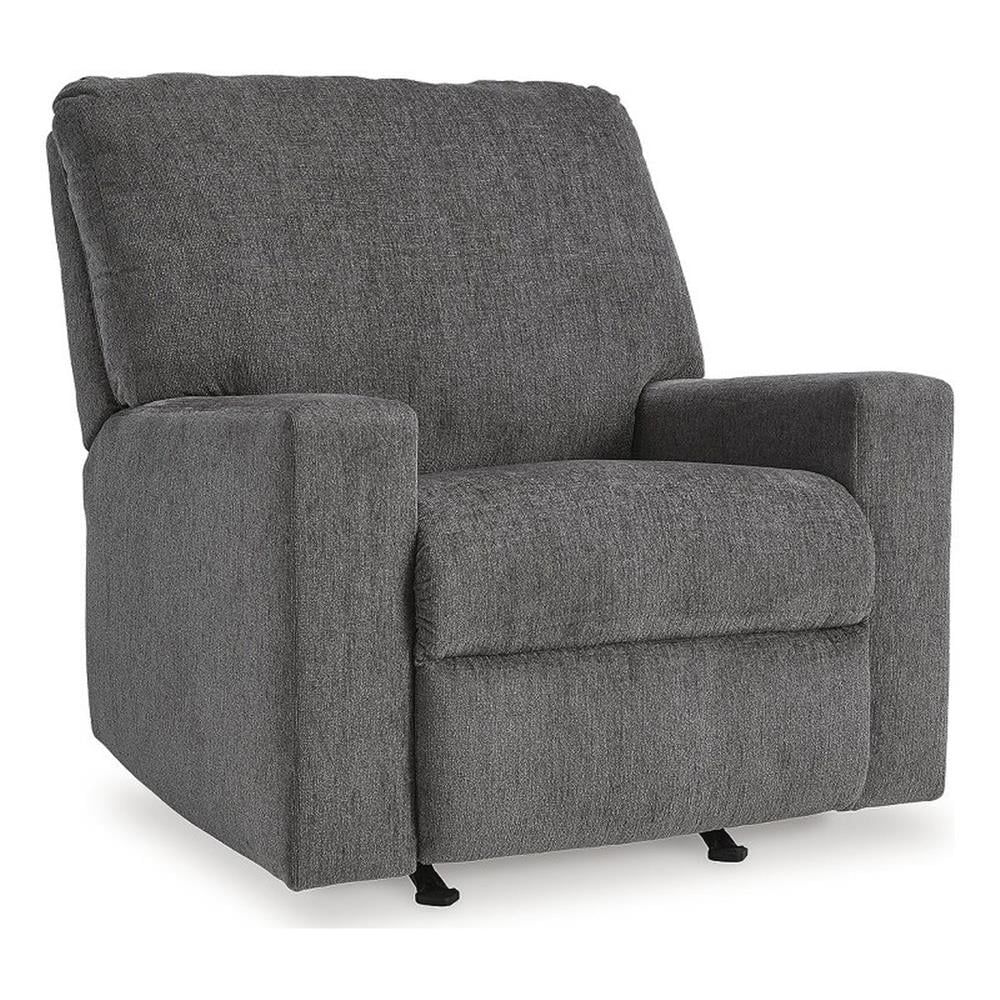 Pewter Gray Polyester Contemporary Recliner Chair