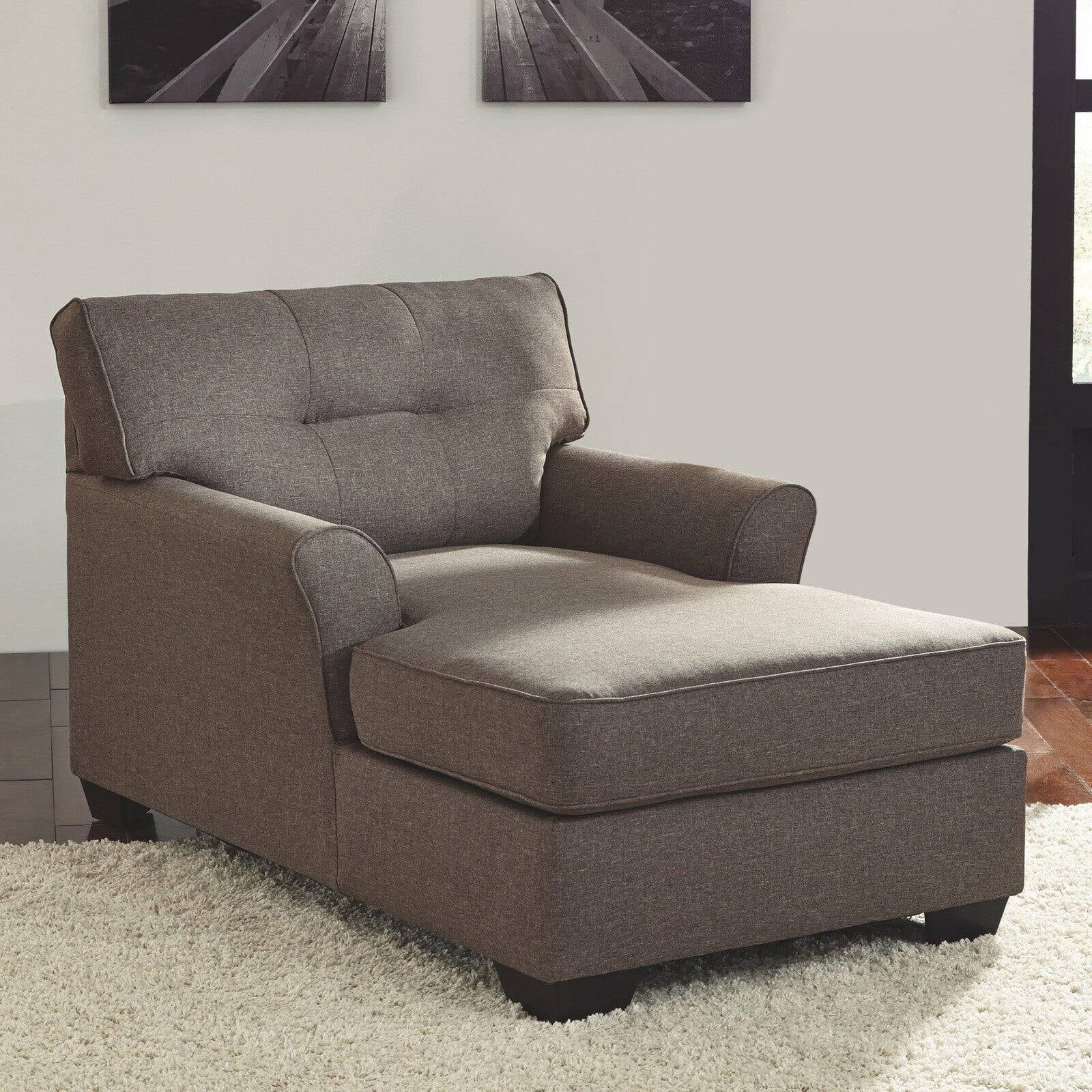 Gray 61" Polyester Stationary Sofa with Flared Armrests