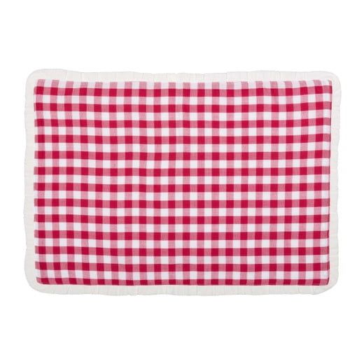 Emmie Red and White Cotton Check Rectangle Placemats Set of 6