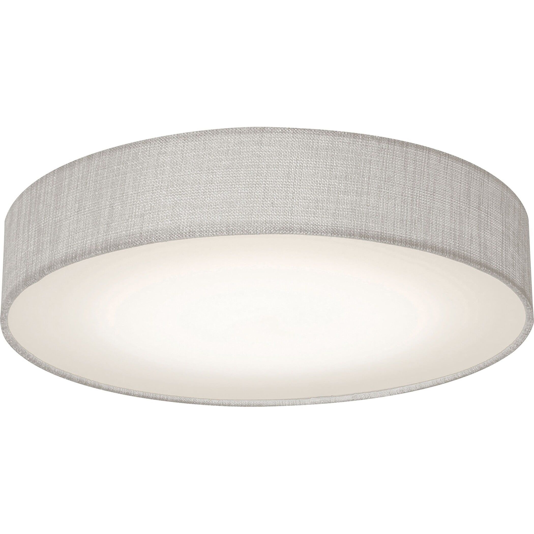 Ashland 20-inch White LED Flush Mount with Grey Fabric Shade