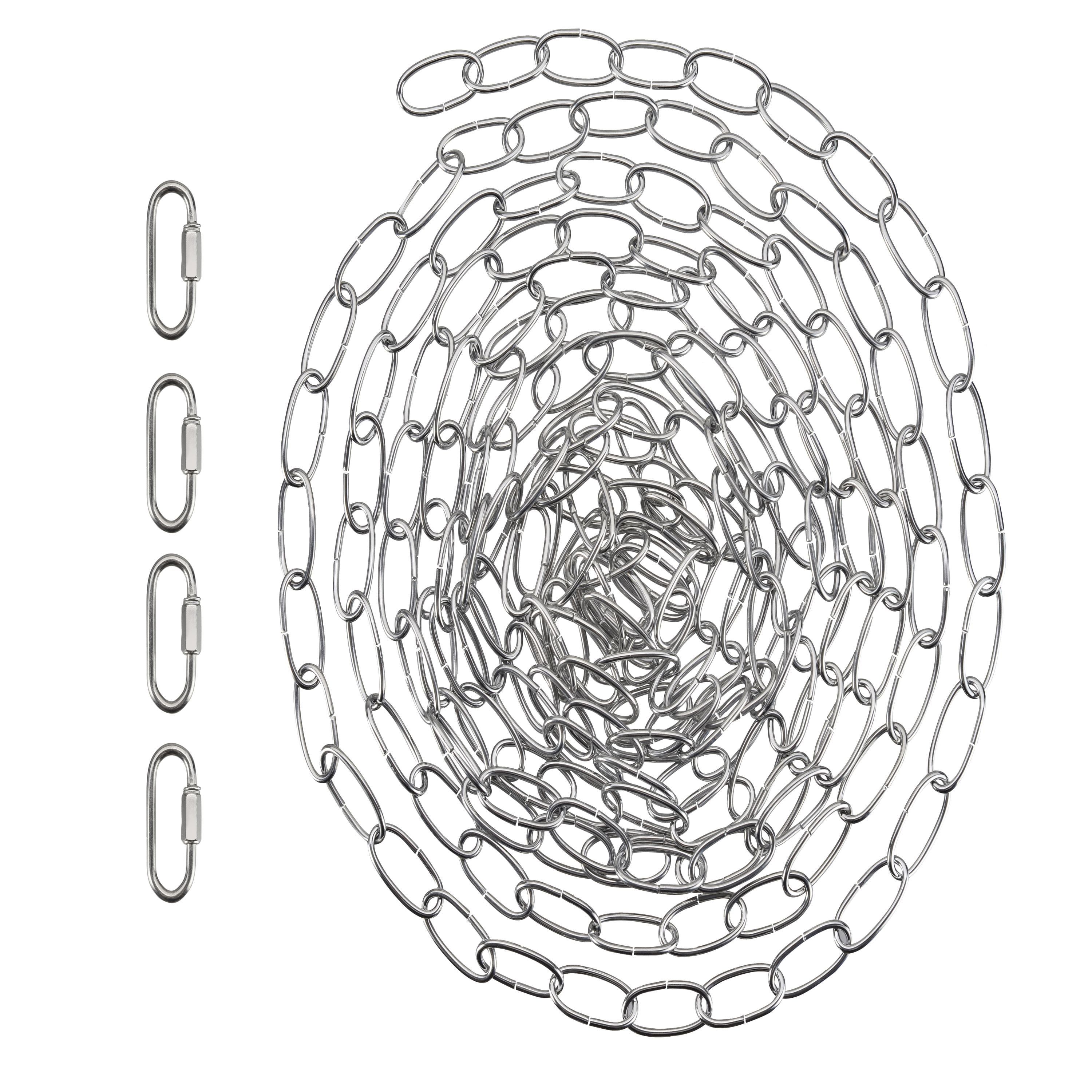 Chrome 20 Feet Heavy Duty Chain with Quick Link Connector for Hanging Fixtures