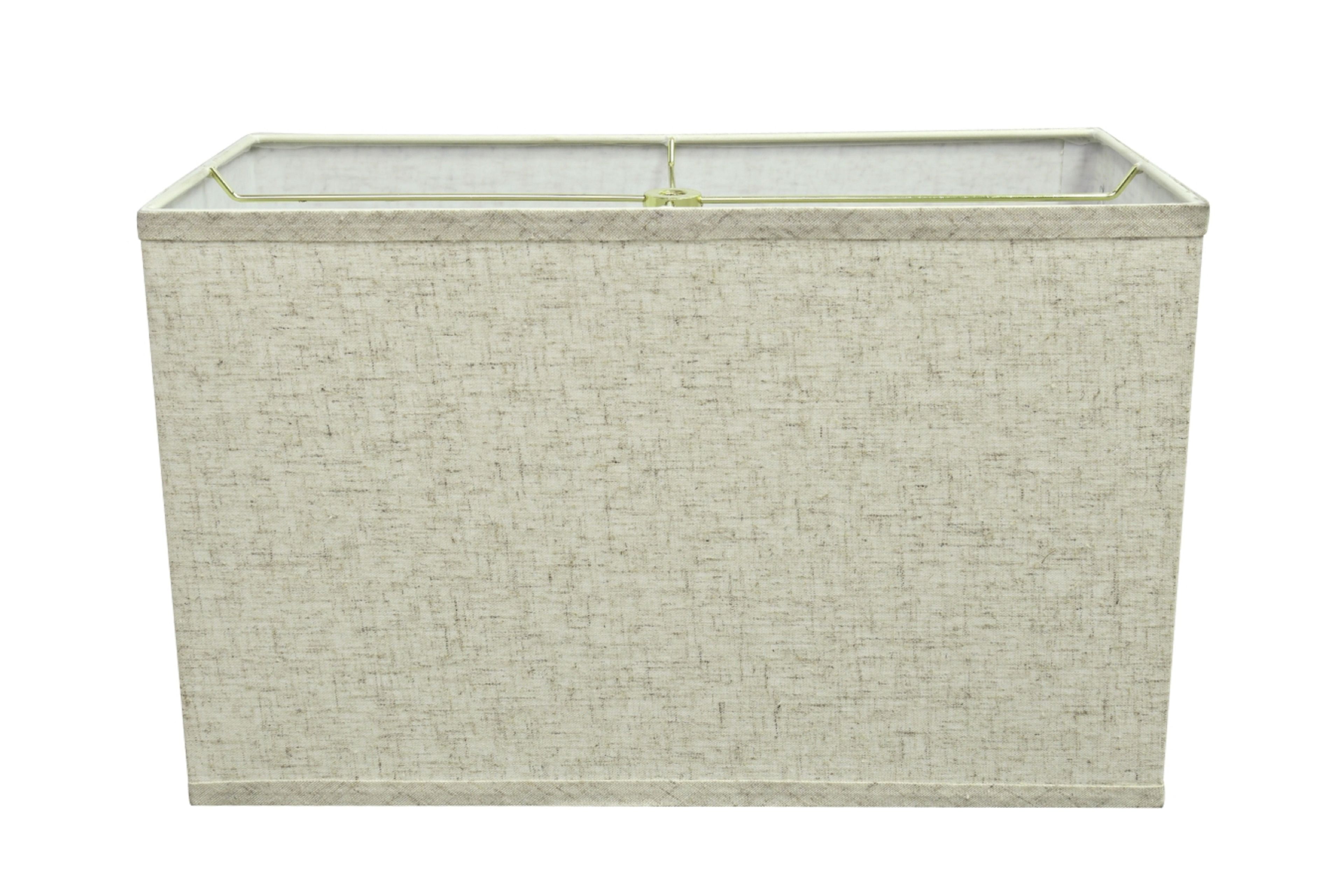 Beige Rectangular Linen Hardback Lamp Shade