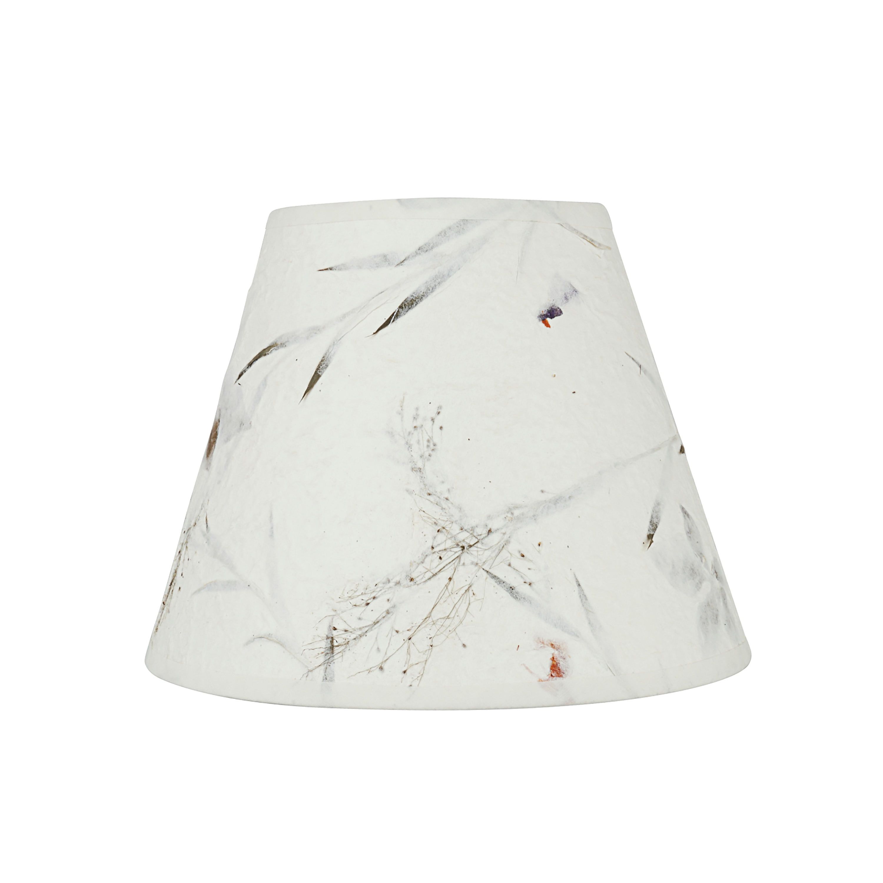 Off-White Petal Paper Empire Lamp Shade with Brass Fitter, 9"