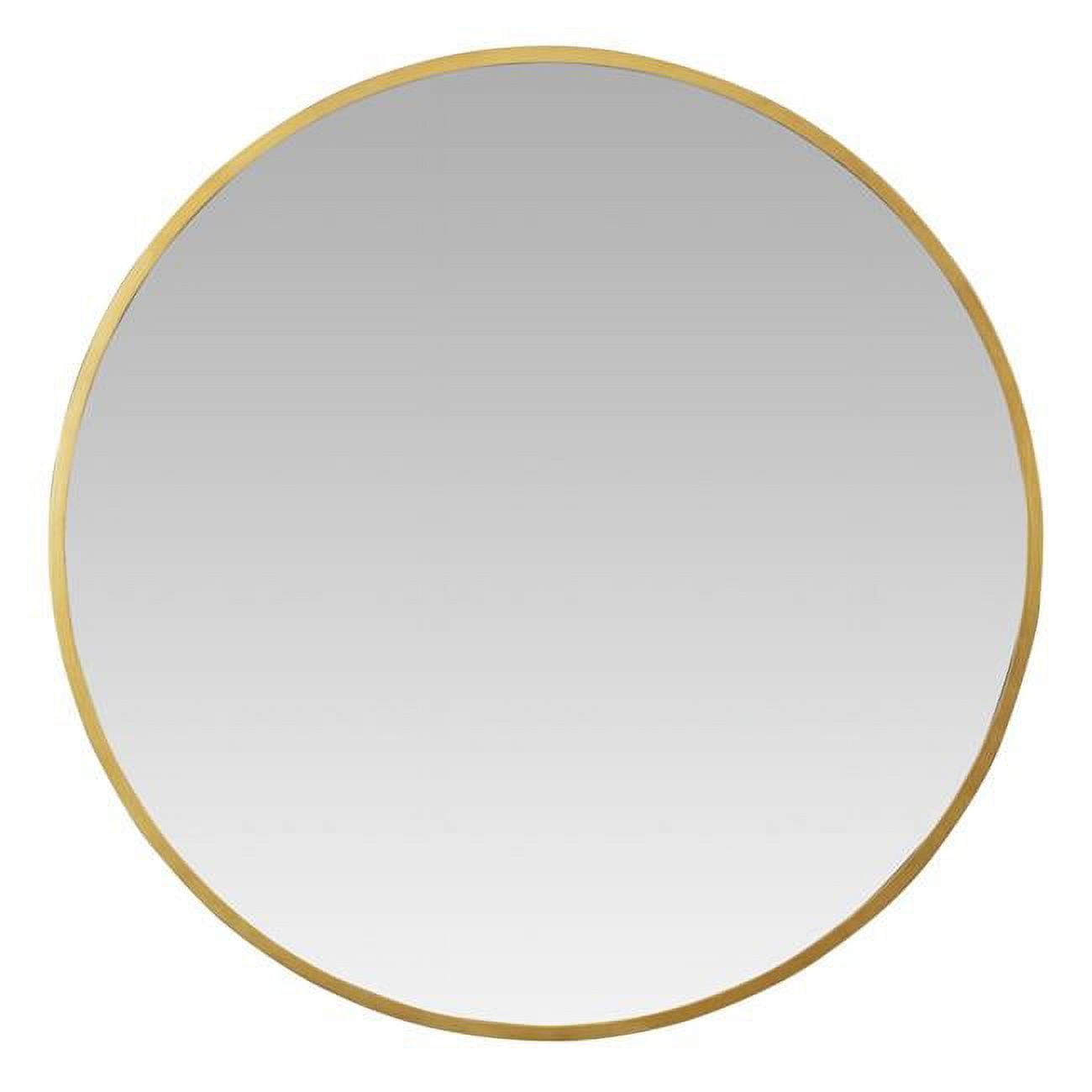 Elegant Gold 32" Round Metal Frame Wall Mirror