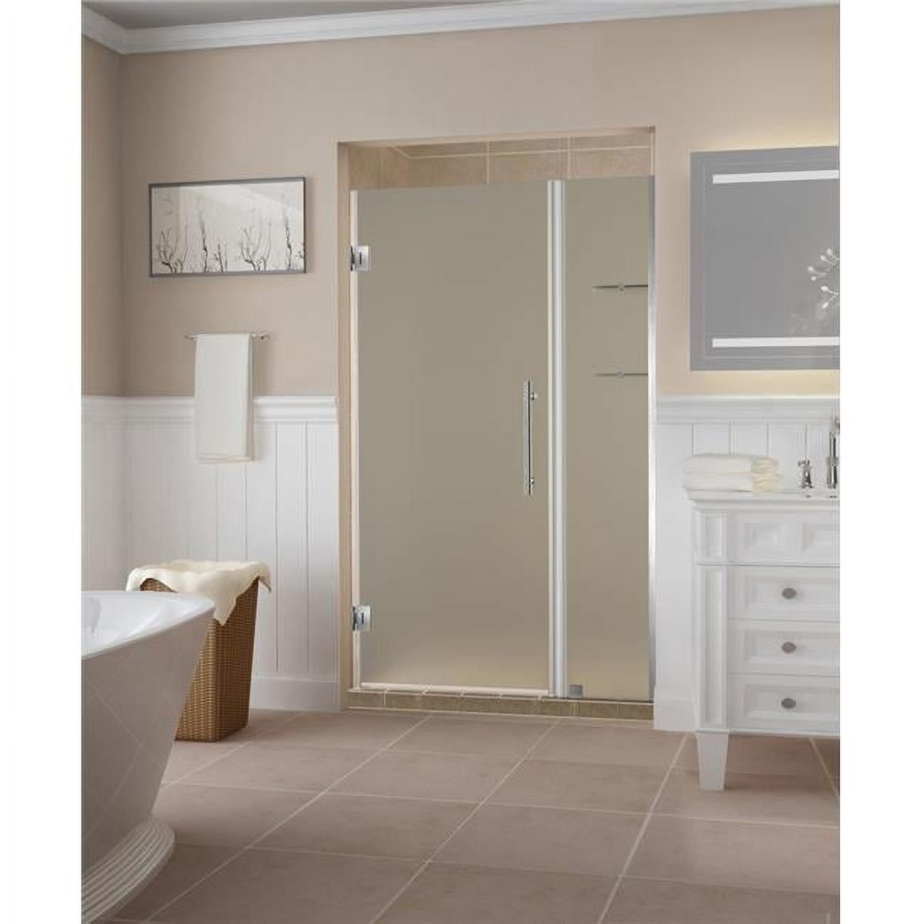 Belmore GS 72'' x 36'' Frameless Frosted Glass Hinged Shower Door
