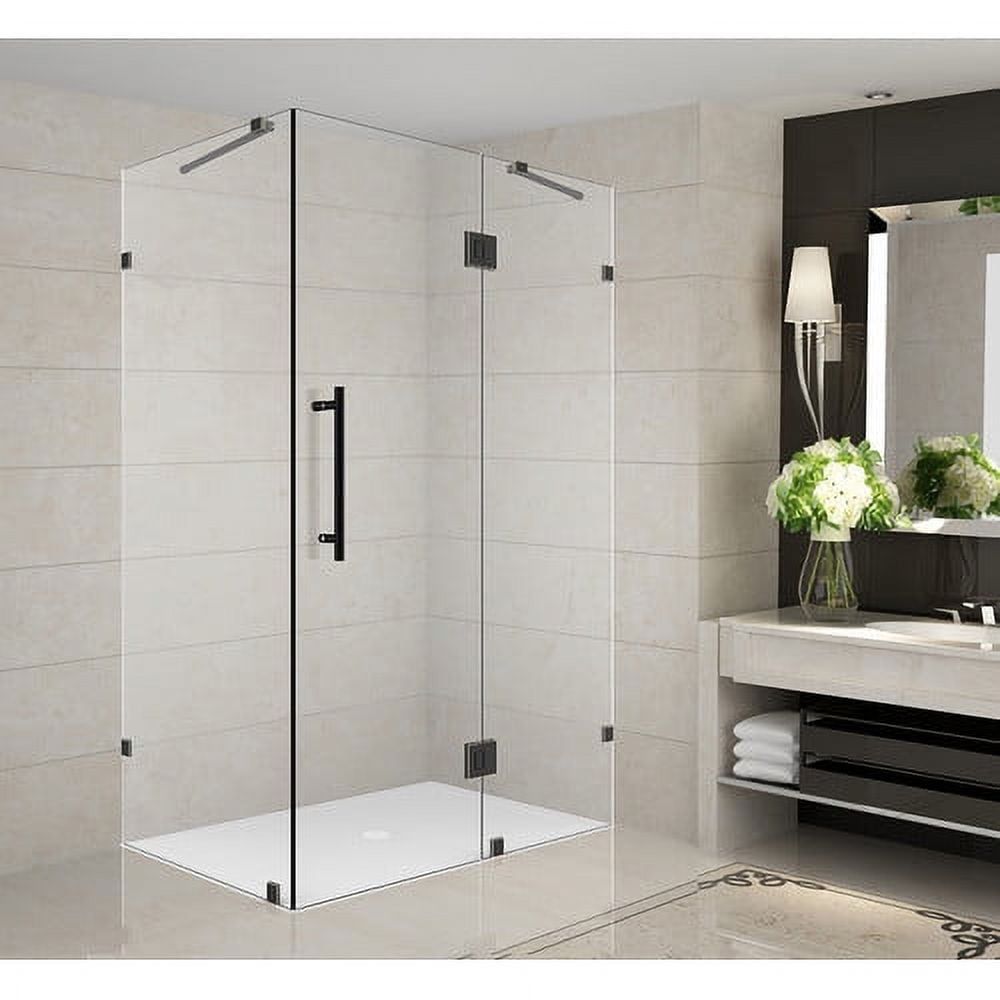 Avalux Oil Rubbed Bronze Frameless Clear Glass Pivot Shower Enclosure