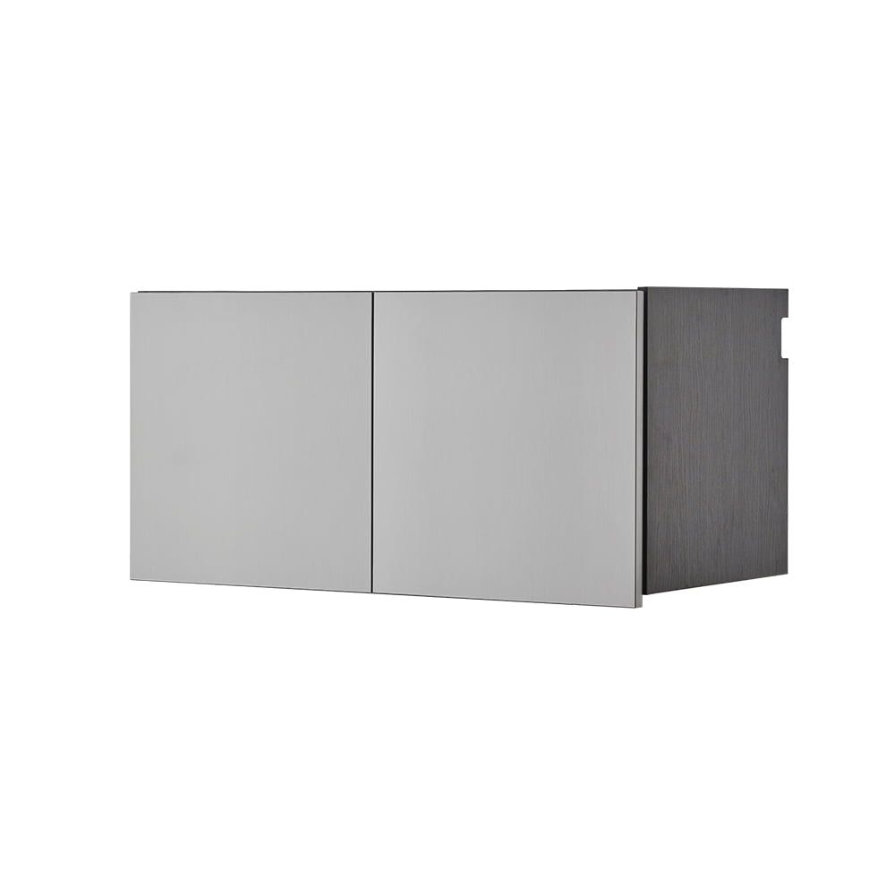 Astro Gray Metal Wall Storage Cabinet with Adjustable Shelving