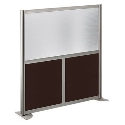 Espresso and Aluminum 52"H Floor Standing Office Partition