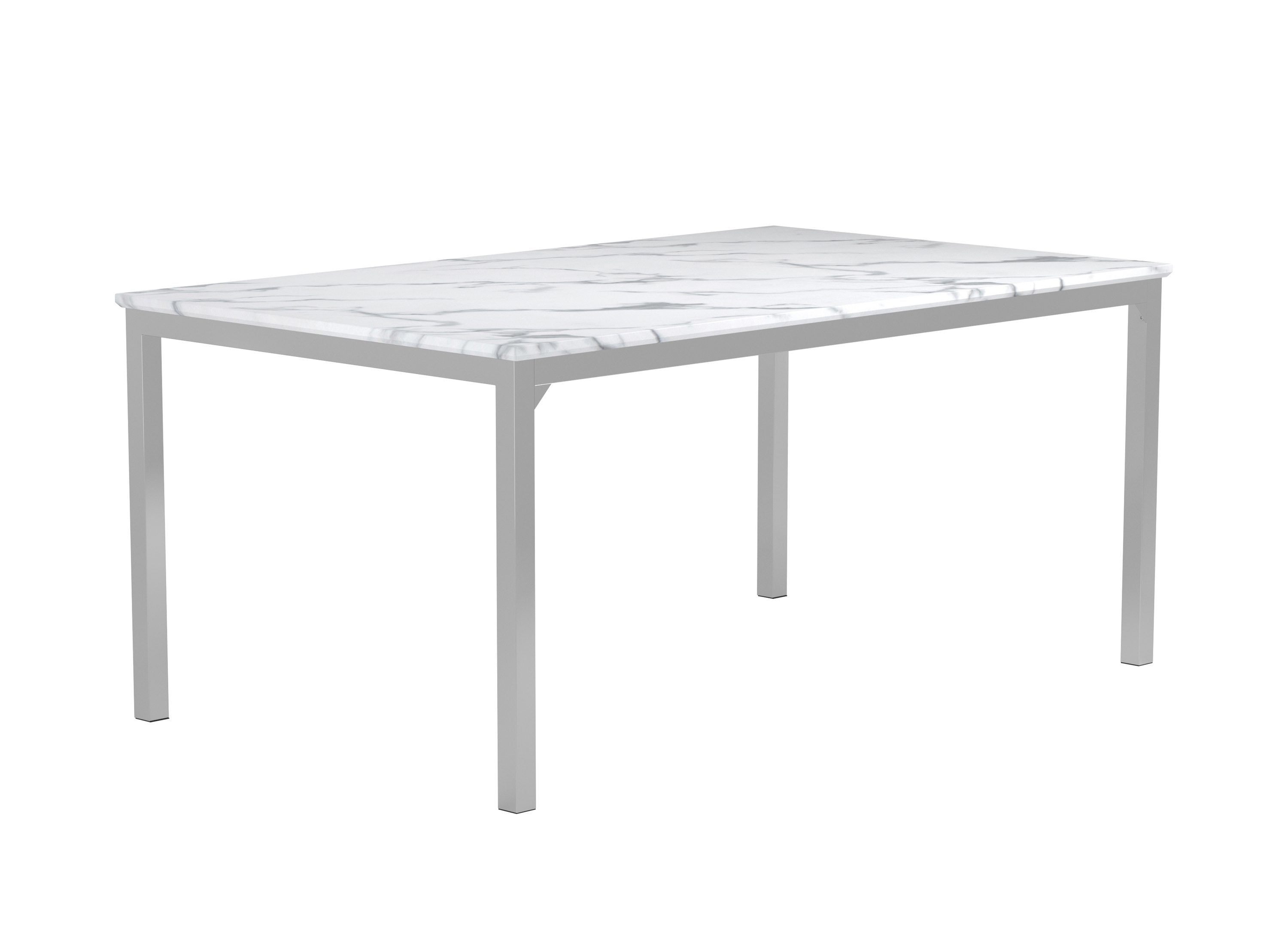 Athena Silver Marble Extendable Rectangular Dining Table