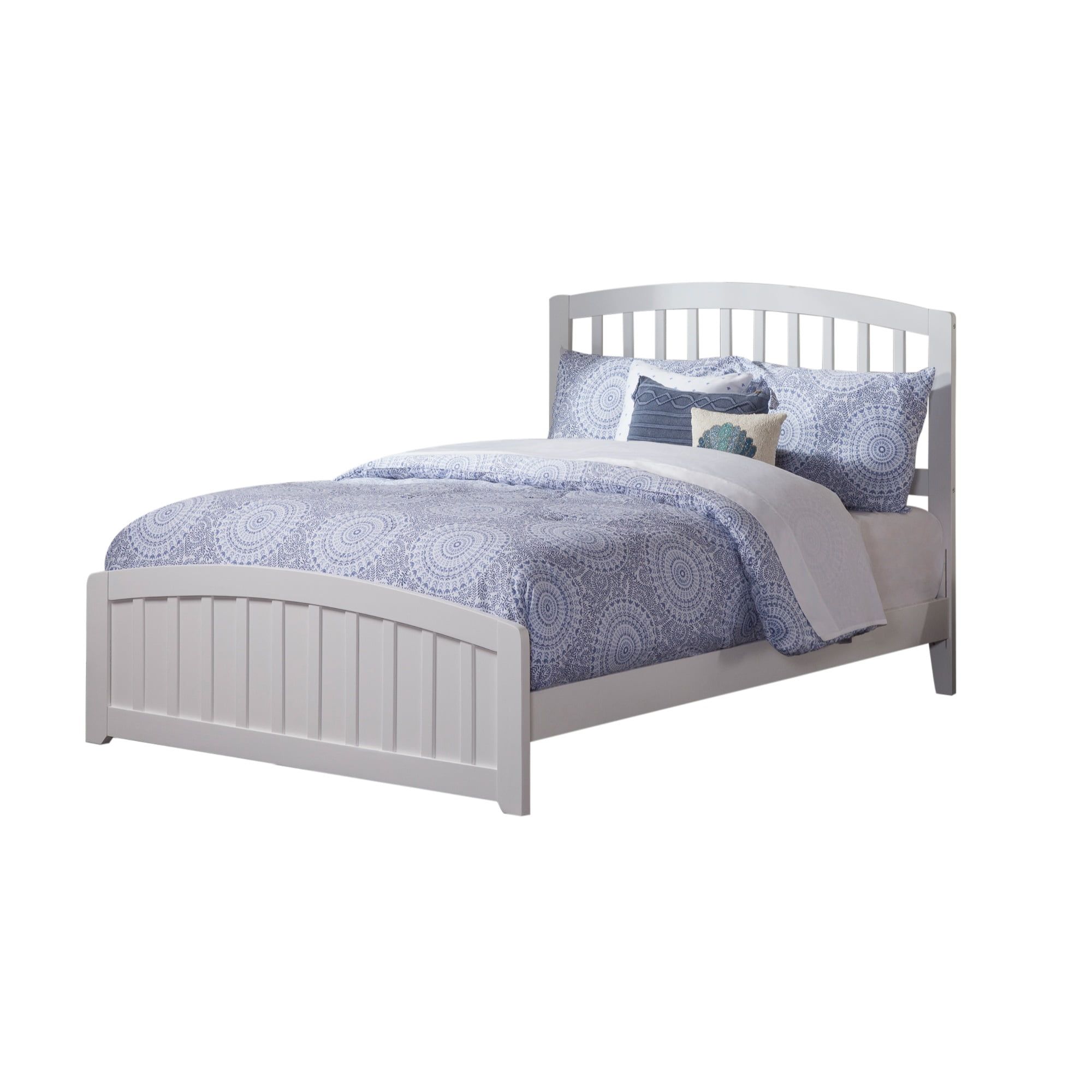 Richmond Full Size White Wood Platform Bed with Slats