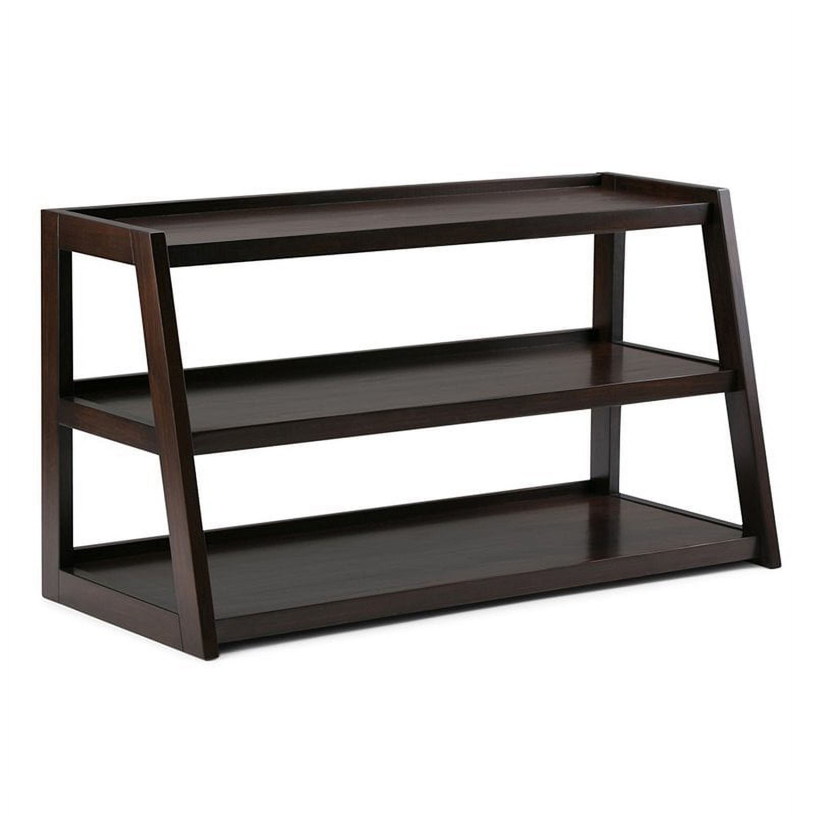 Handcrafted Dark Chestnut Brown Wood TV Stand for 53" TVs