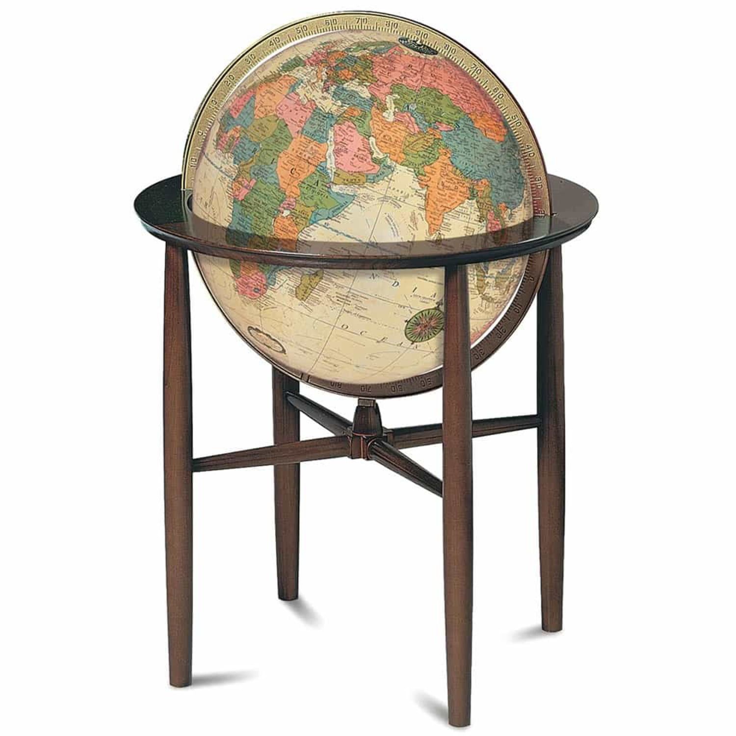 Austin 16-inch Antique Illuminated Globe with Hardwood Stand