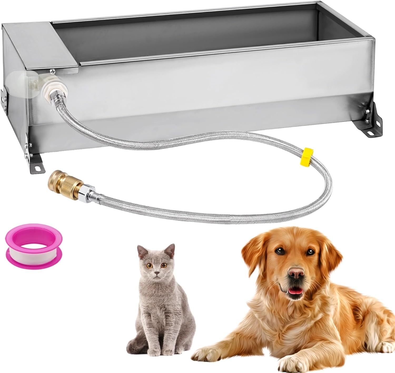 Large Stainless Steel Automatic Outdoor Pet Waterer with Float Valve