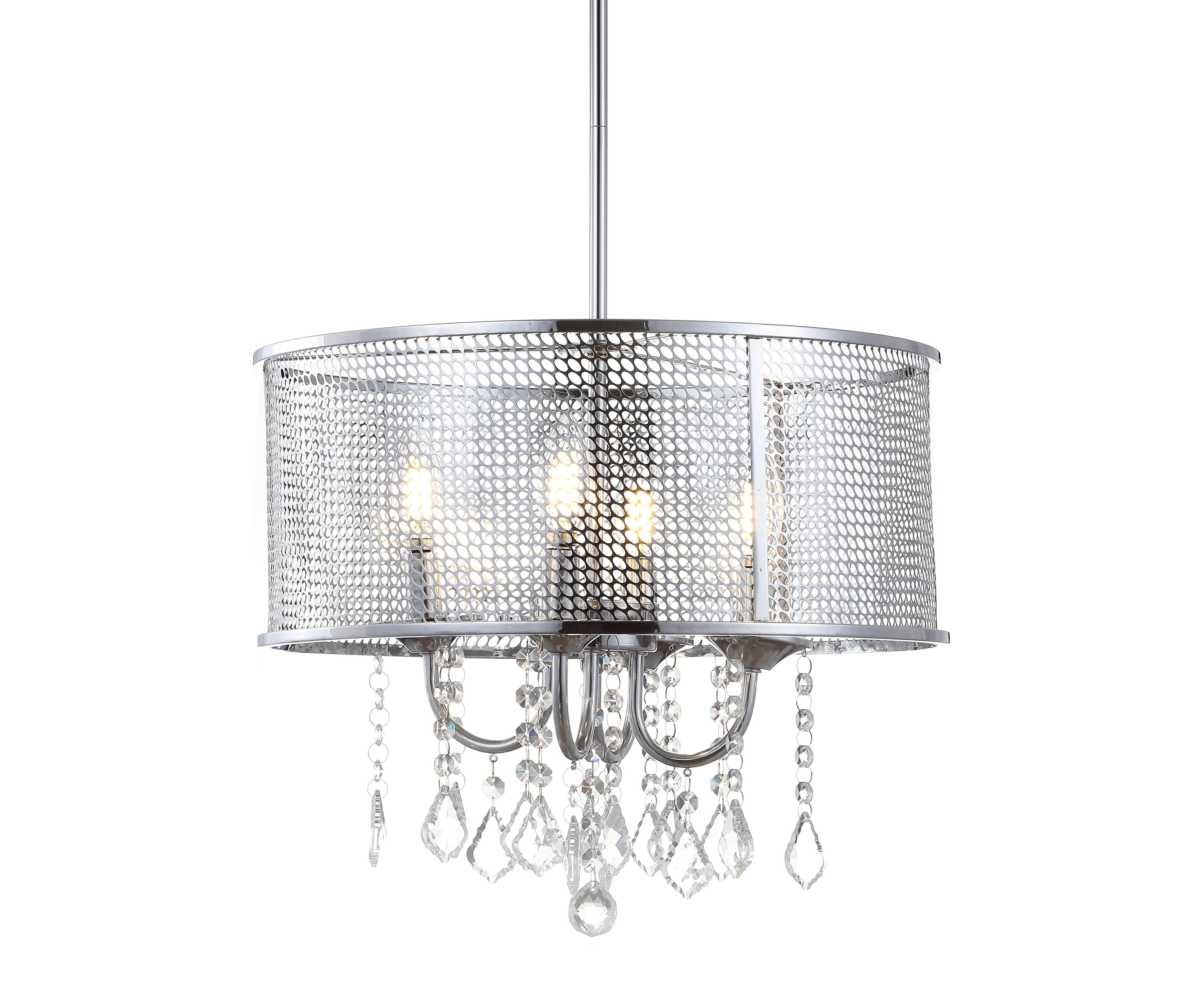 Avah 17" Chrome Polished Crystal LED Adjustable Chandelier