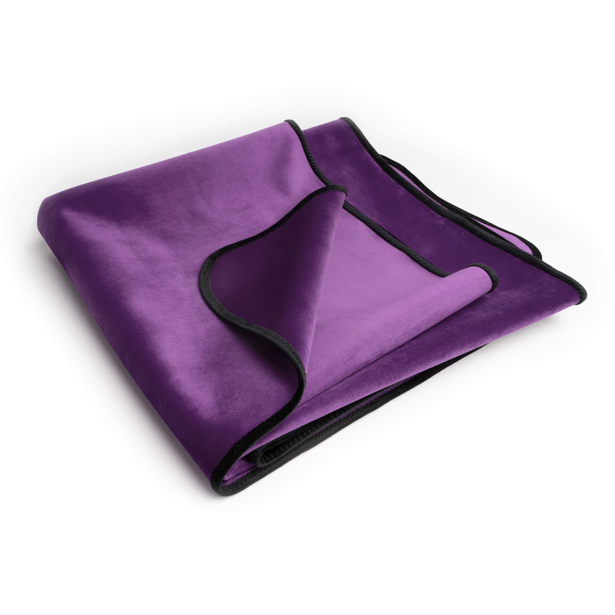 Avana 72" x 54" Purple and Black Microvelvet Reversible Waterproof Throw Blanket