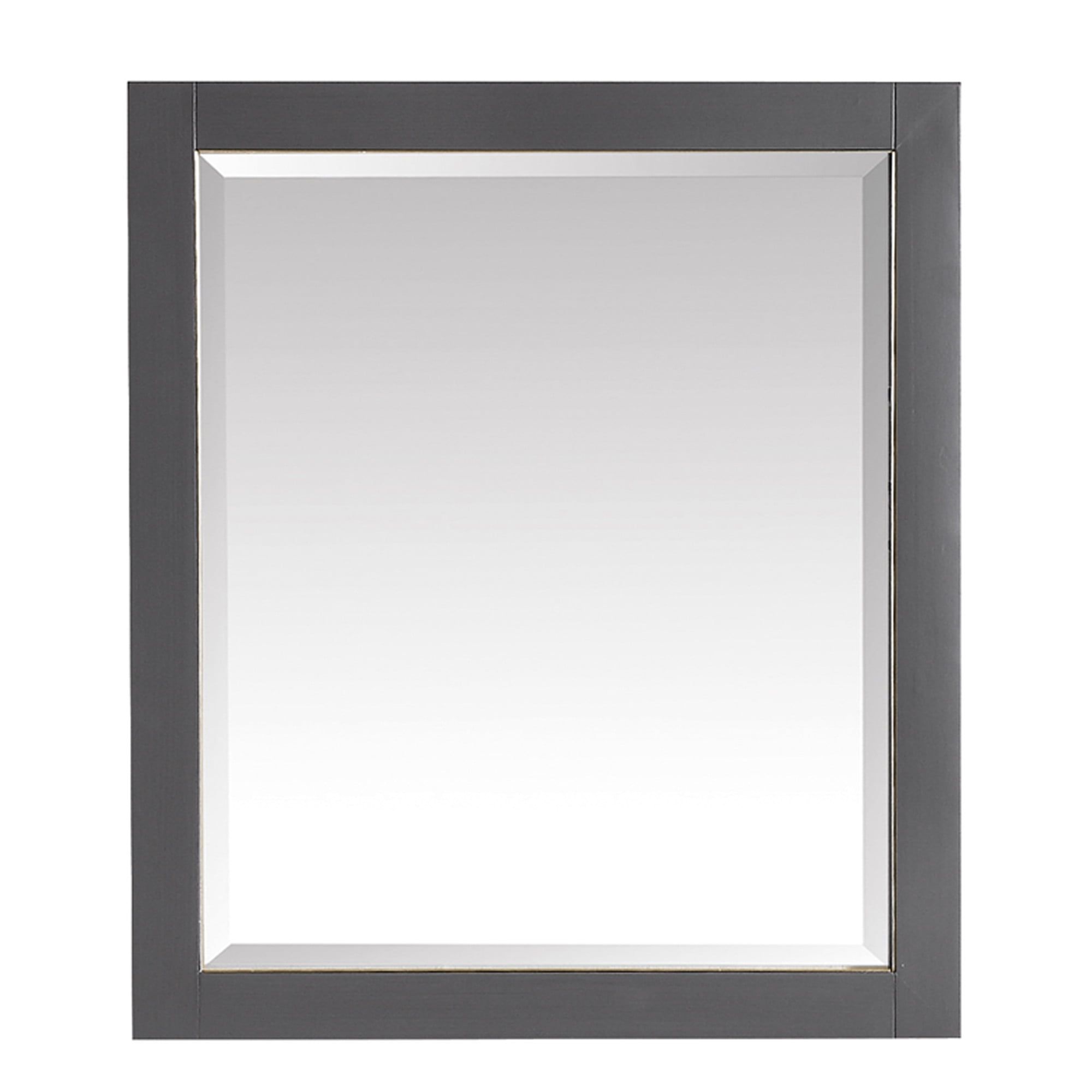 Austen 32" x 28" Twilight Gray Wood Framed Bathroom Vanity Mirror with Matte Gold Trim