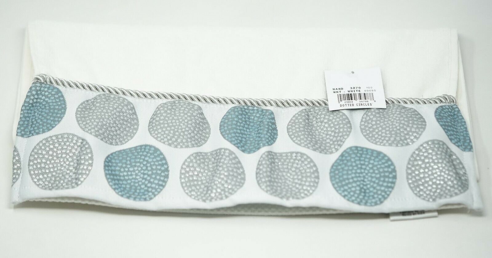 White Cotton Hand Towel with Dotted Circles Design