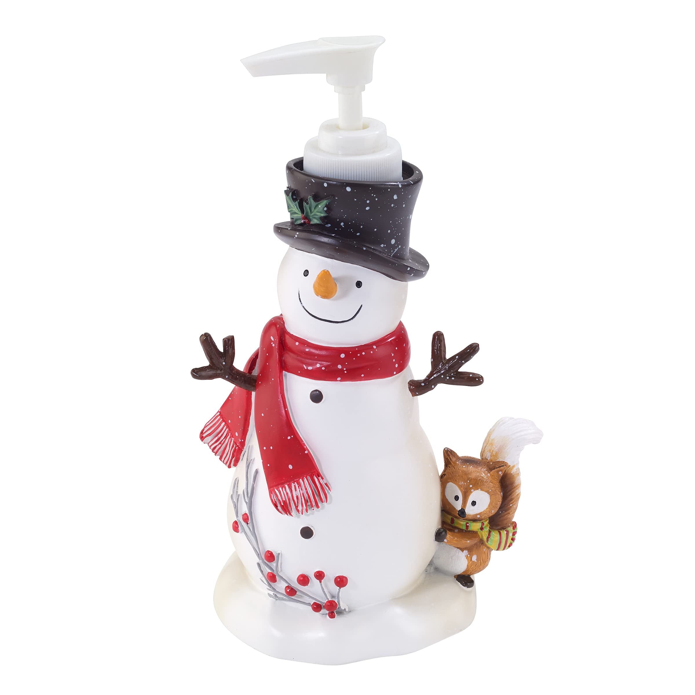 Festive Snowman and Fox Resin Soap Dispenser