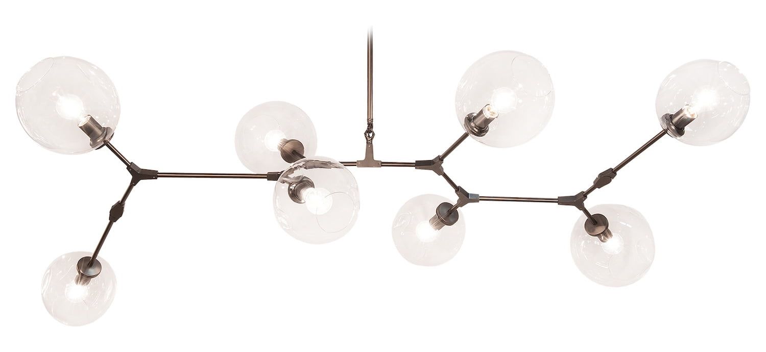 Fairfax Adjustable Dark Bronze Sputnik Chandelier with Glass Globes