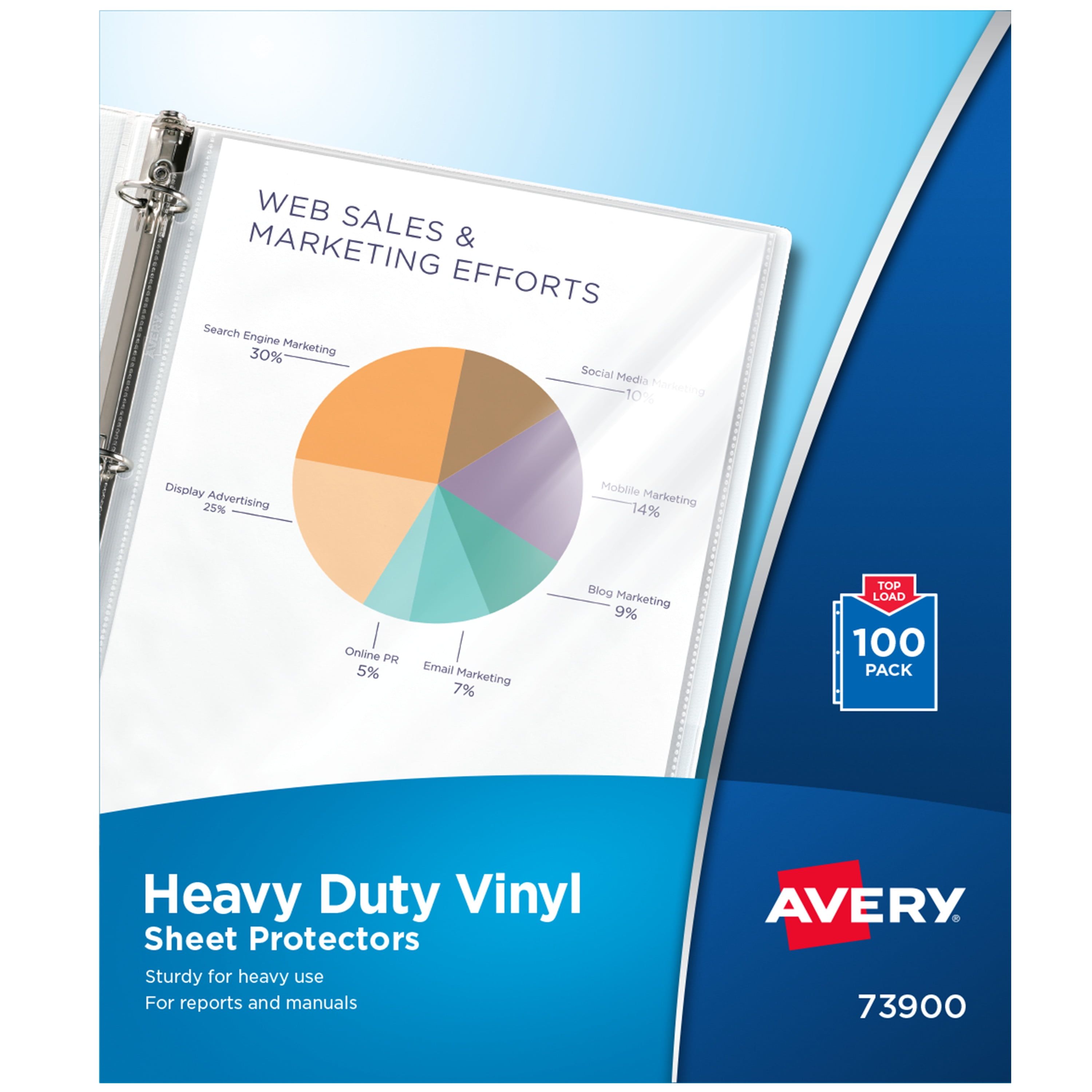 Heavy Gauge Clear Vinyl Document Protectors, 100-Pack