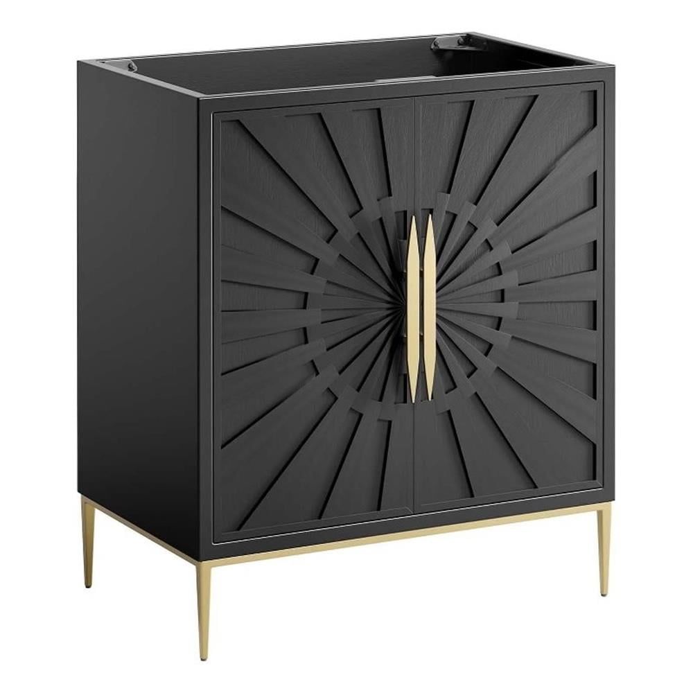 Awaken Black and Gold 30" Modern Bathroom Vanity Cabinet