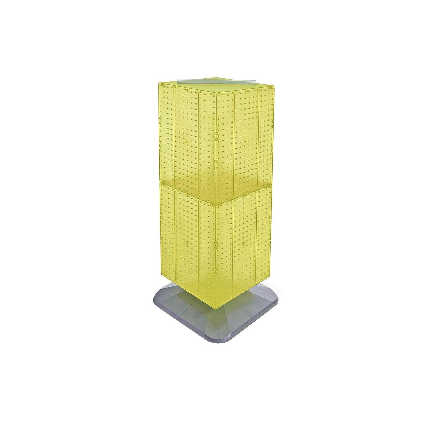 Azar 45" Yellow Four-Sided Revolving Pegboard Tower Display