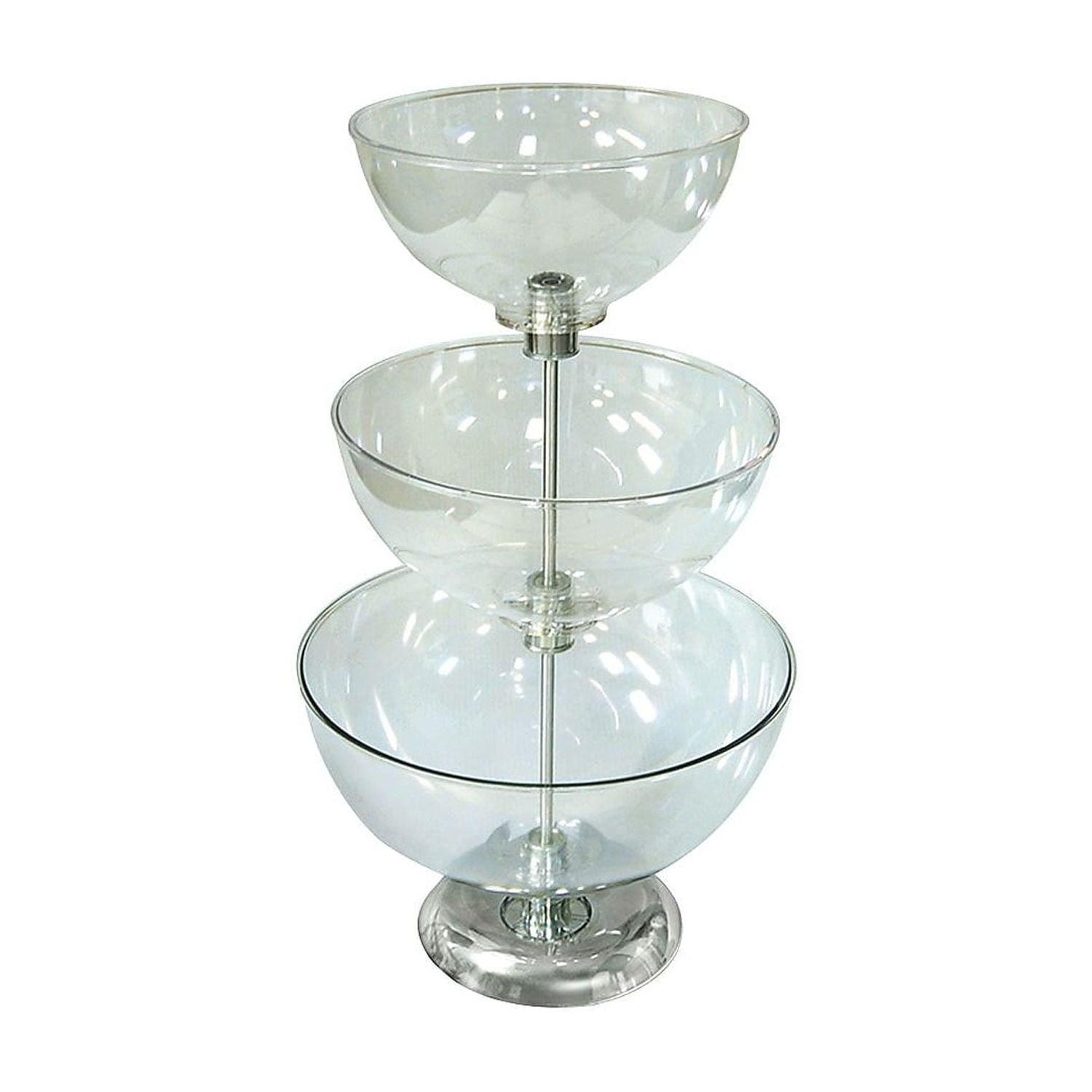 Clear Polycarbonate Three-Tier Bowl Counter Display