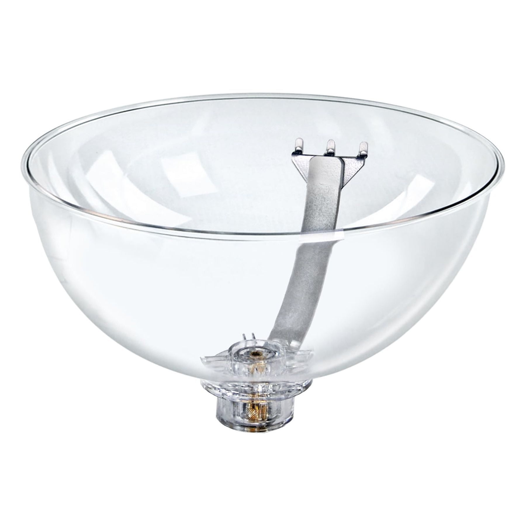 Curved Metal Arm 12" Clear Polycarbonate Bowl Display