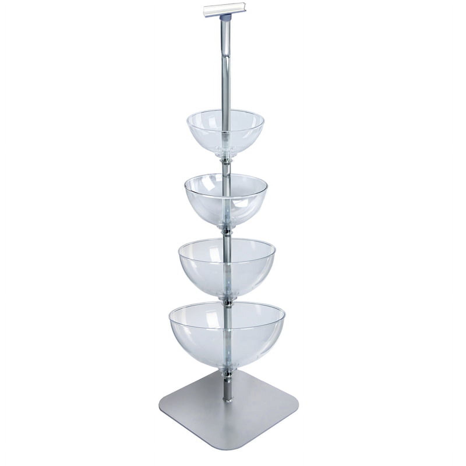 Crystal Clear Polycarbonate Four-Tier Cascading Bowl Display Tower