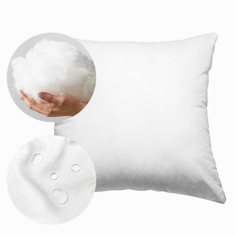 White 18" x 18" Water-Resistant Polyester Throw Pillow Insert