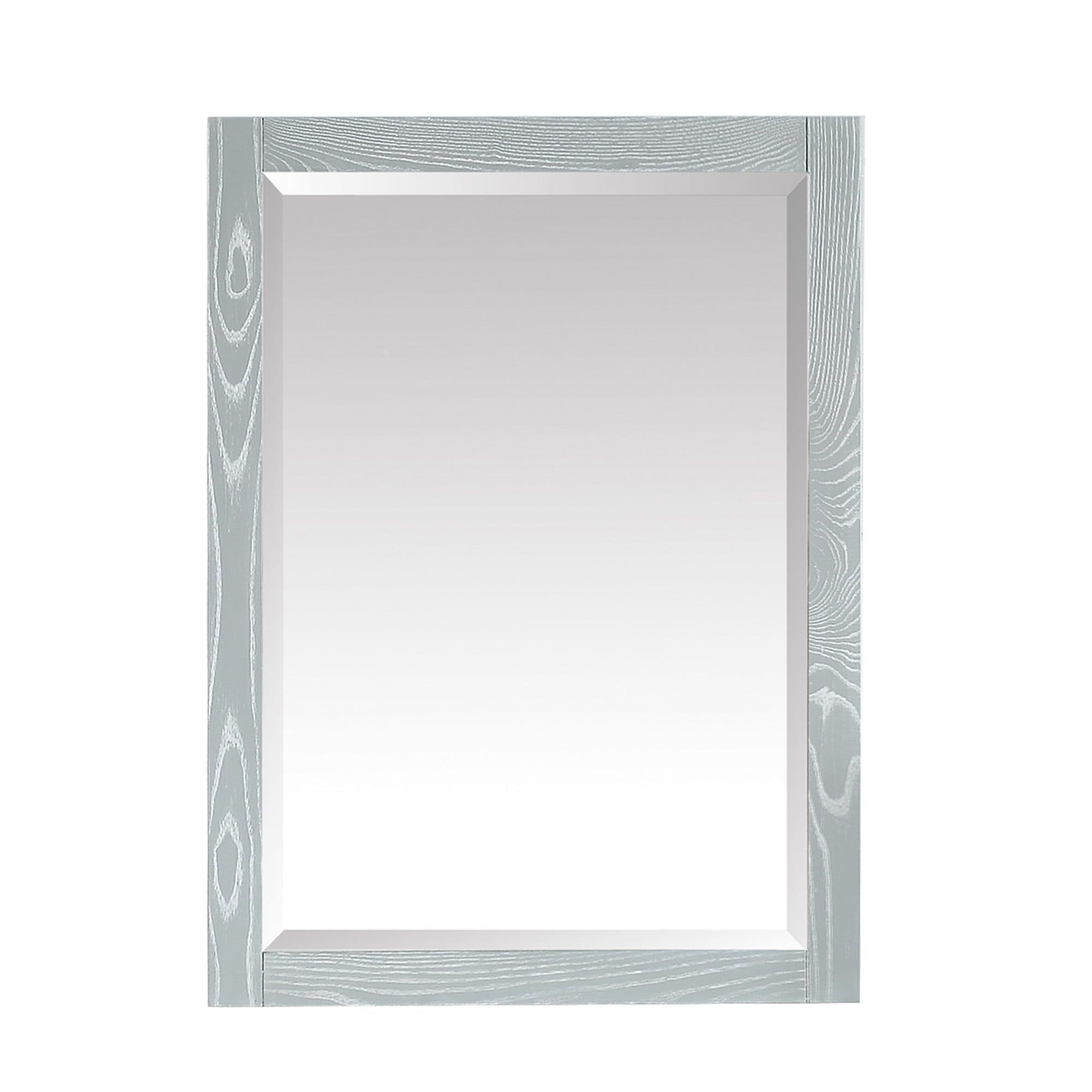 Contemporary Sea Salt Gray Wood Bathroom Vanity Mirror 32" x 24"