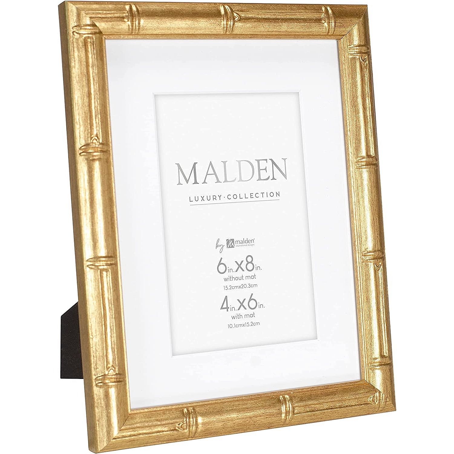 Gold Bamboo 4x6 Matted Picture Frame with Glass Cover