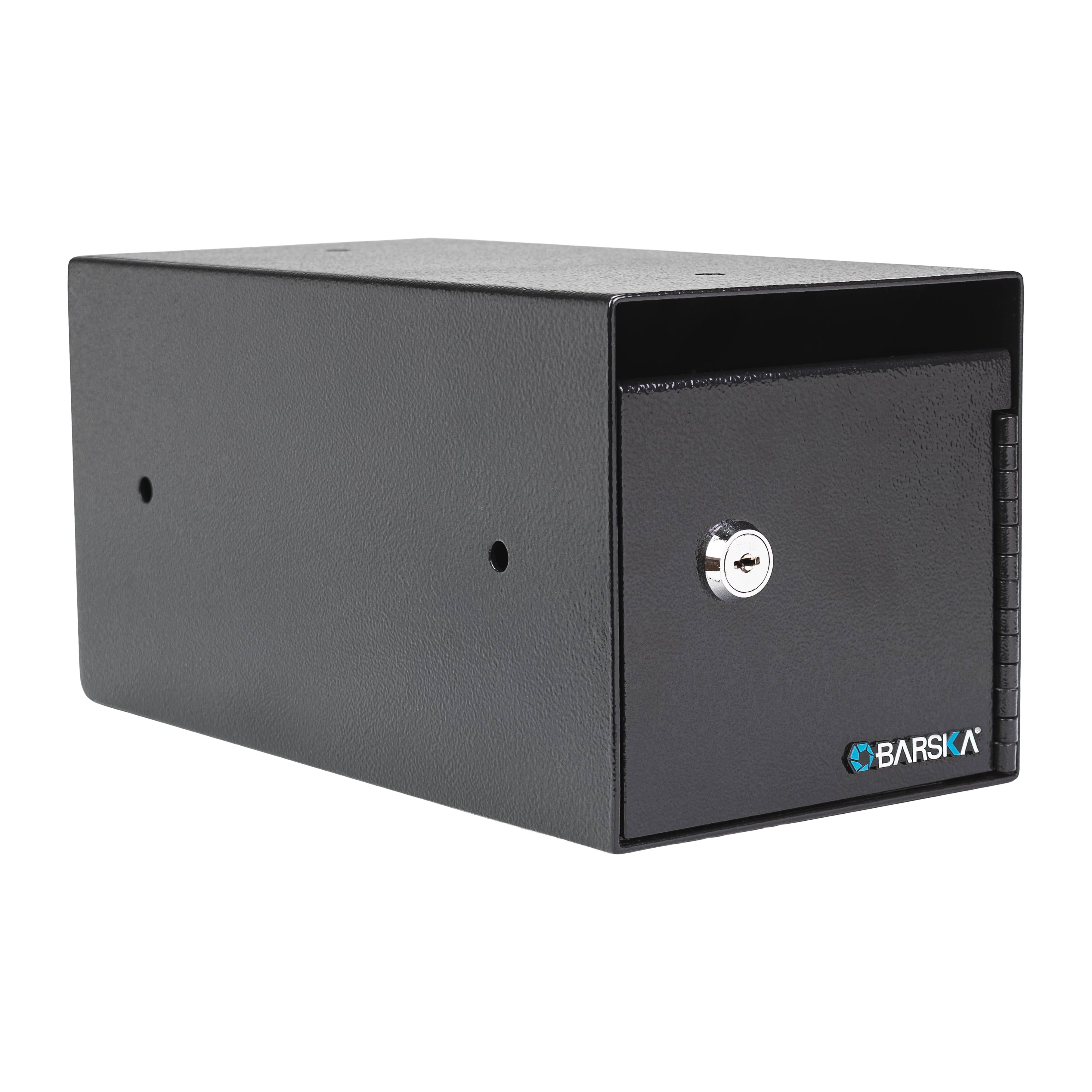 Compact Black Steel Key Lock Depository Safe