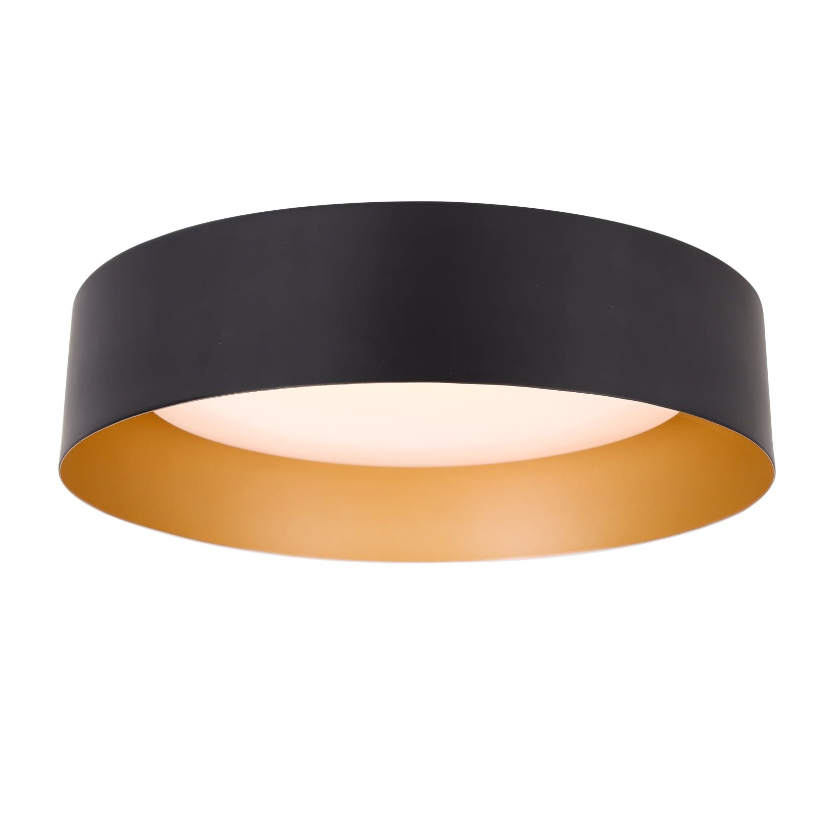 Matte Black and Gold 12.5" LED Flush Mount Ceiling Light