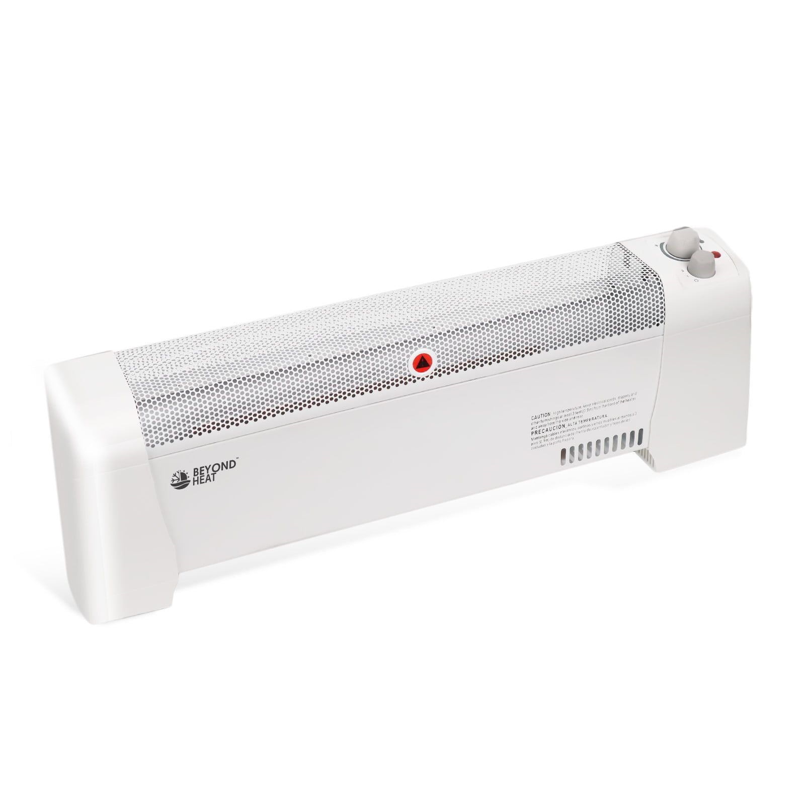 White Electric Baseboard Heater with Adjustable Thermostat and Safety Features