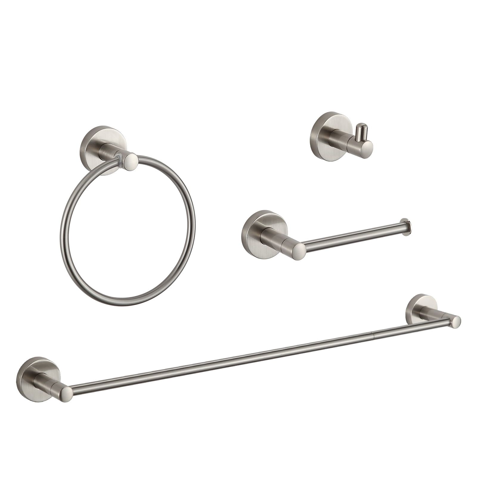 Brushed Nickel 4-Piece Adjustable Bathroom Hardware Set