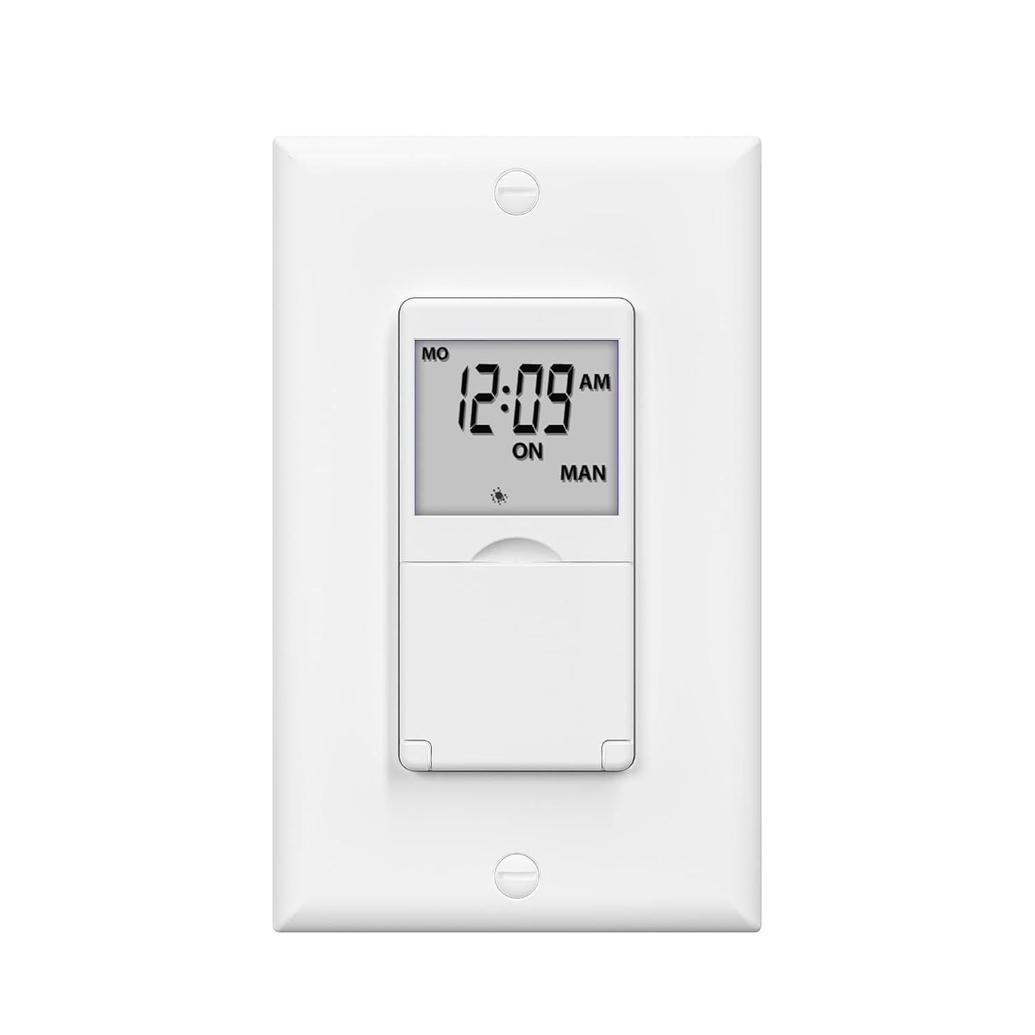 White Programmable In-Wall Timer Switch with Digital Display