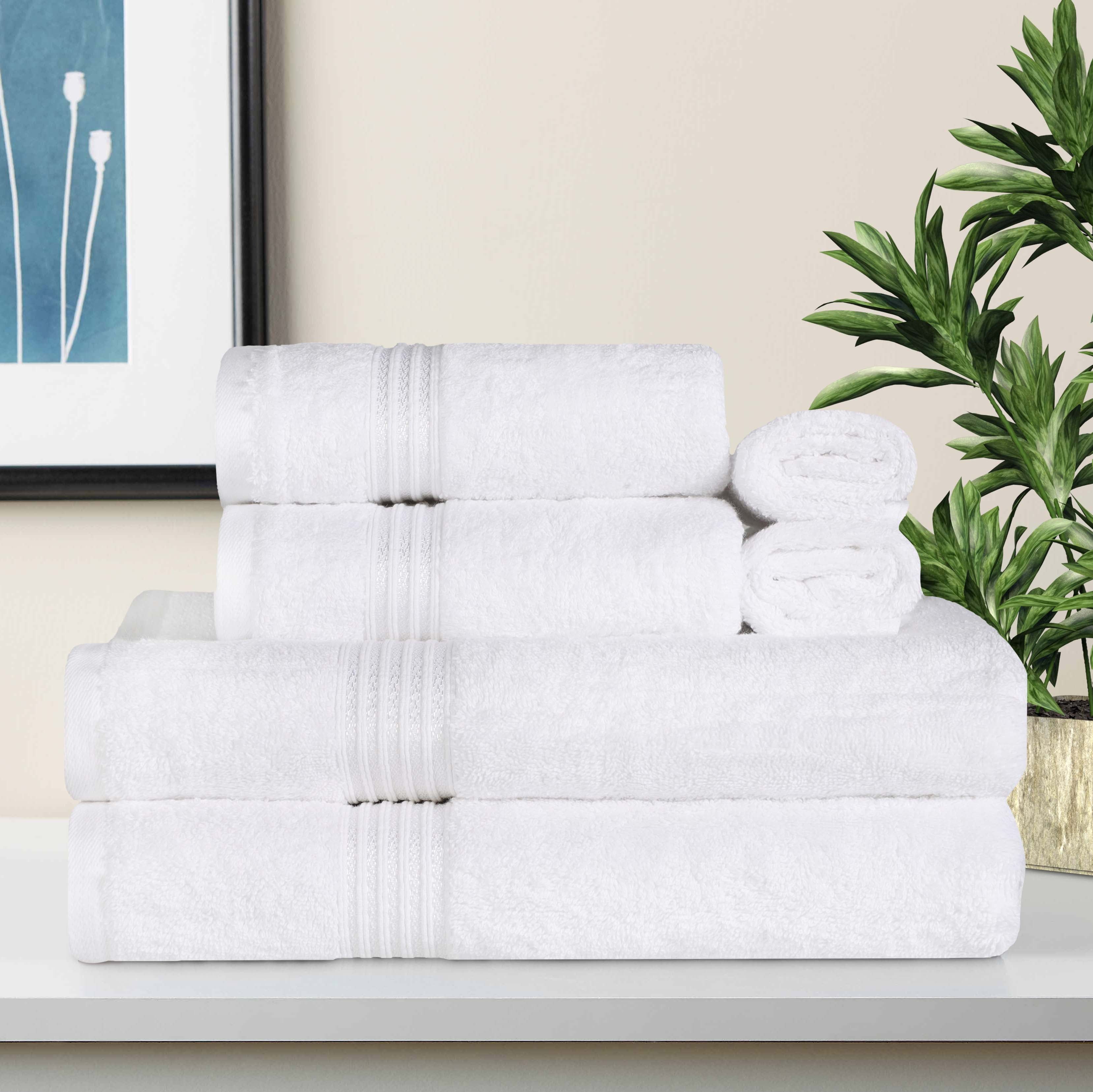 Oversized White Egyptian Cotton Terry Cloth Towel Set