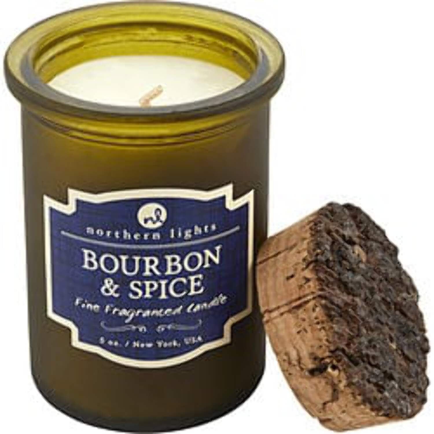 Amber Glass Jar Bourbon & Spice Scented Candle