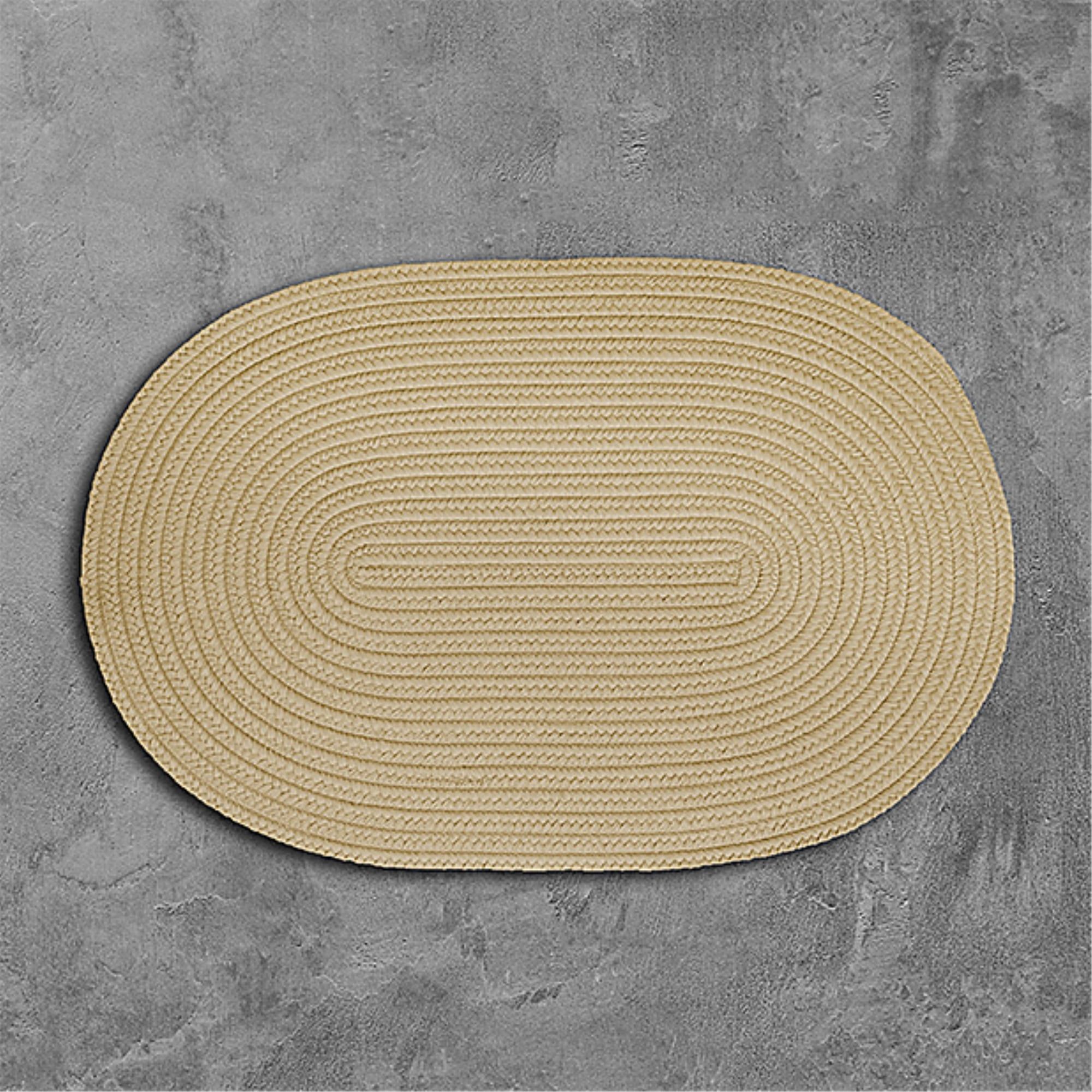 Braided Boca Raton Synthetic Oval Area Rug - Linen 2' x 8'
