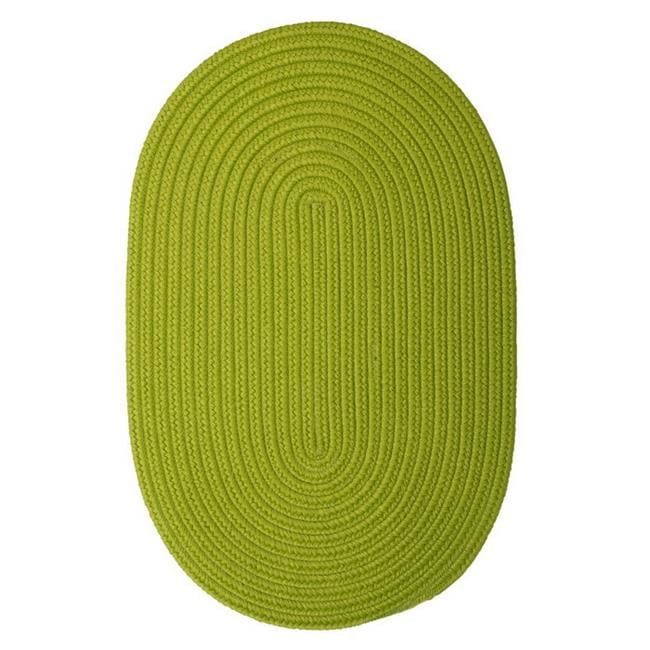 Bright Green Braided Oval Synthetic 2'x6' Rug