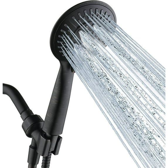 Oil-Rubbed Bronze Handheld Shower Head with Adjustable Height