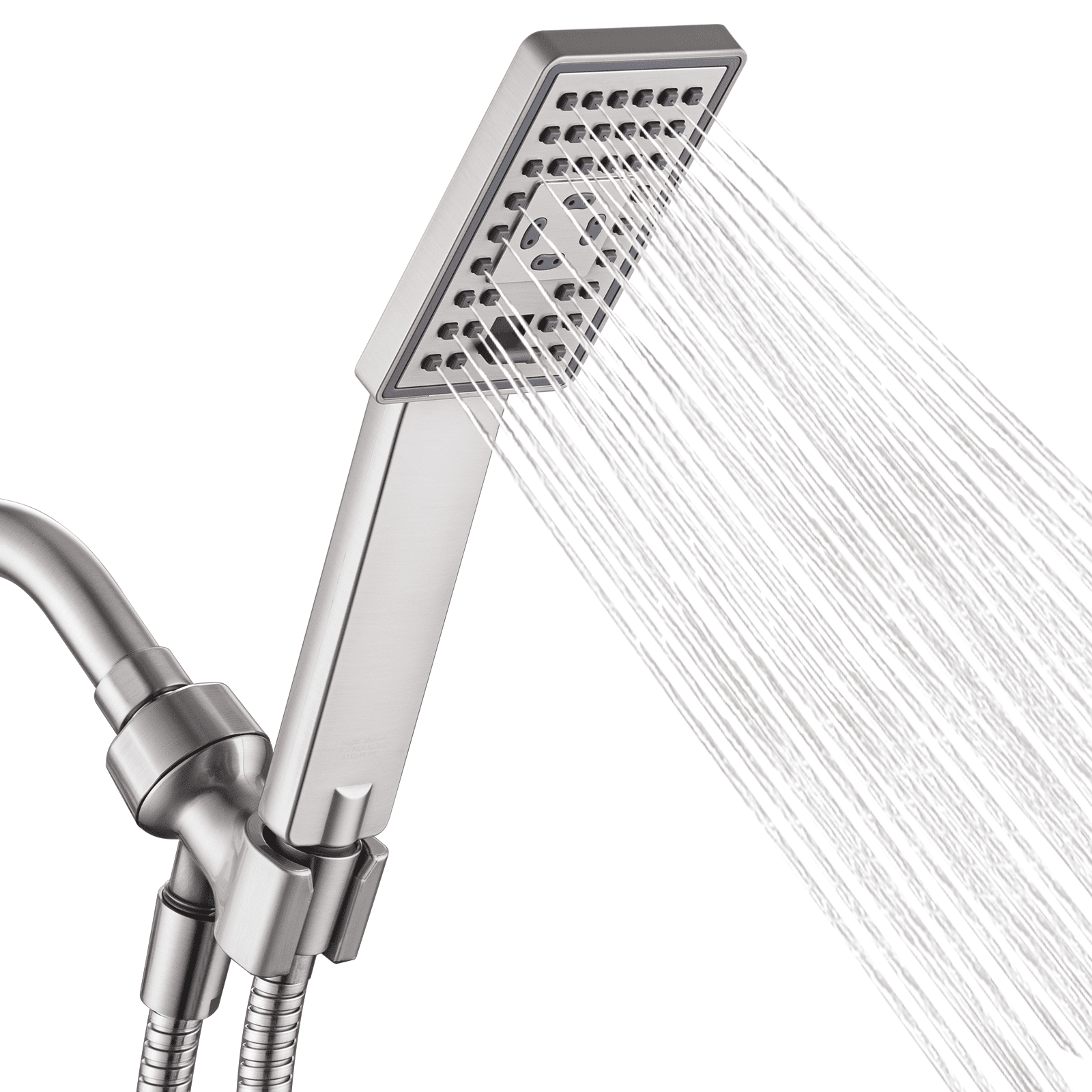 Brushed Nickel High Pressure Handheld Shower Head with Adjustable Wall Mount