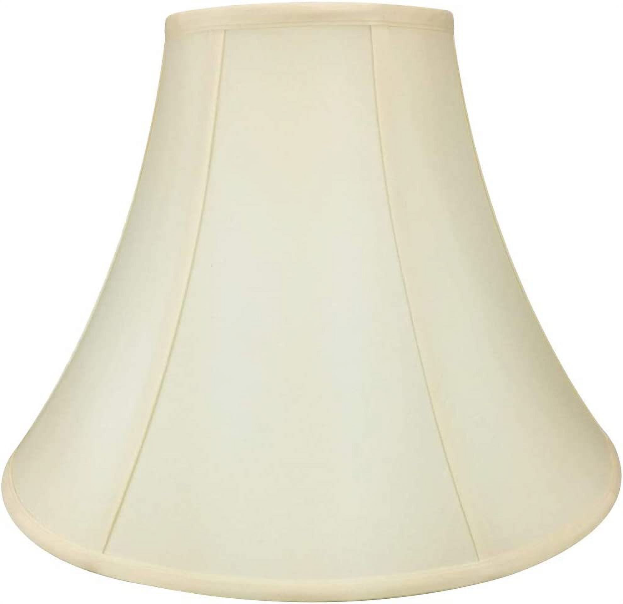 Traditional Ecru Polyester Bell Lamp Shade with Piping Detail