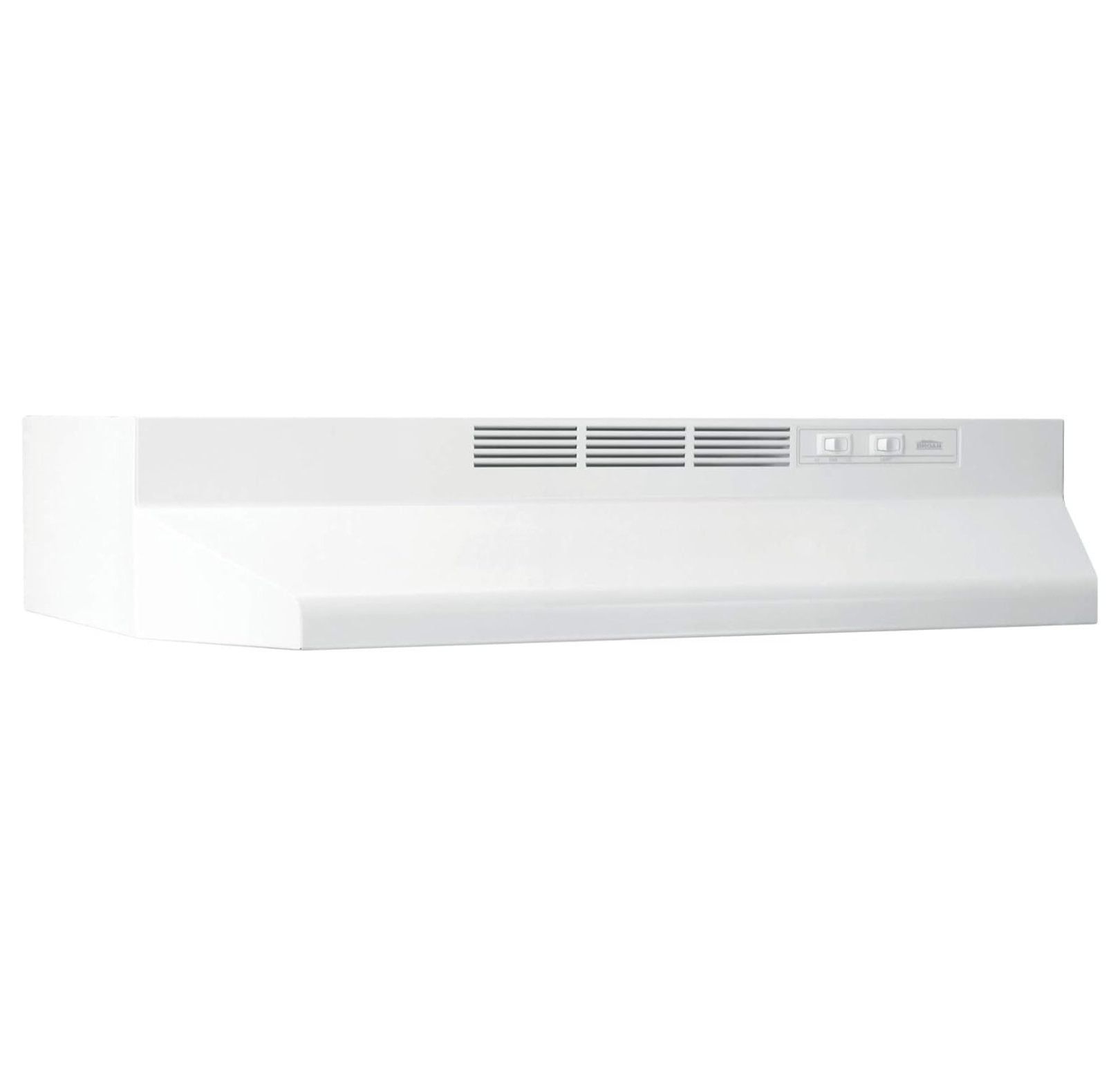 White 30-Inch Under-Cabinet Range Hood with Charcoal Filter