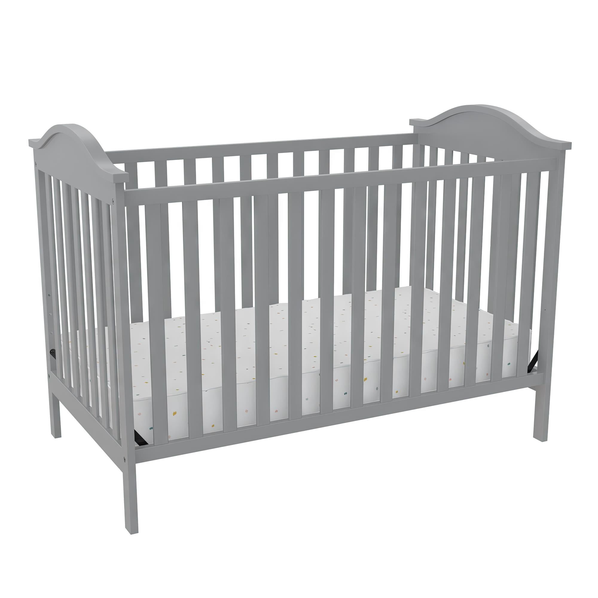 Gray Pine 3-in-1 Convertible Crib with Adjustable Mattress