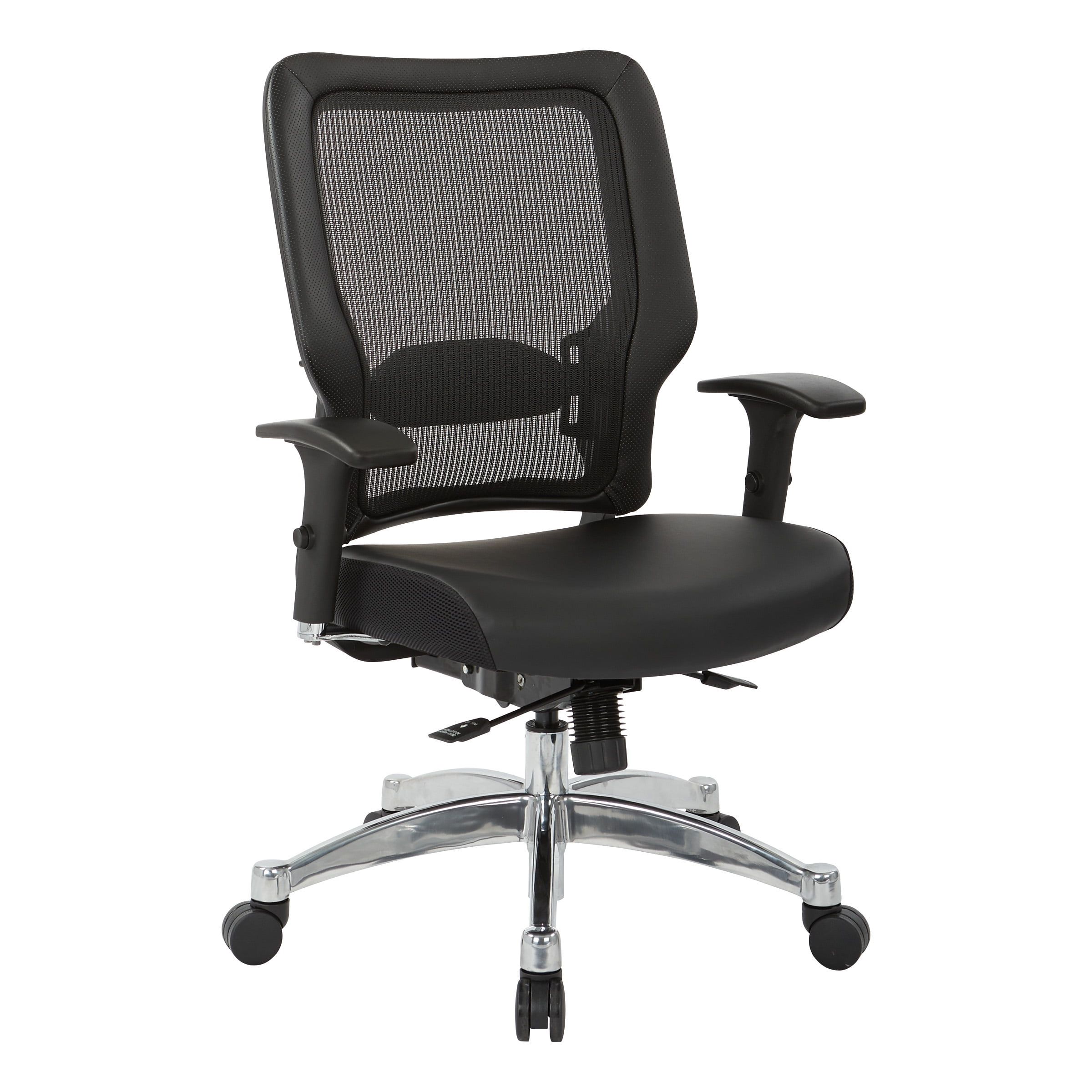 Executive Adjustable Black Bonded Leather & Mesh Office Chair