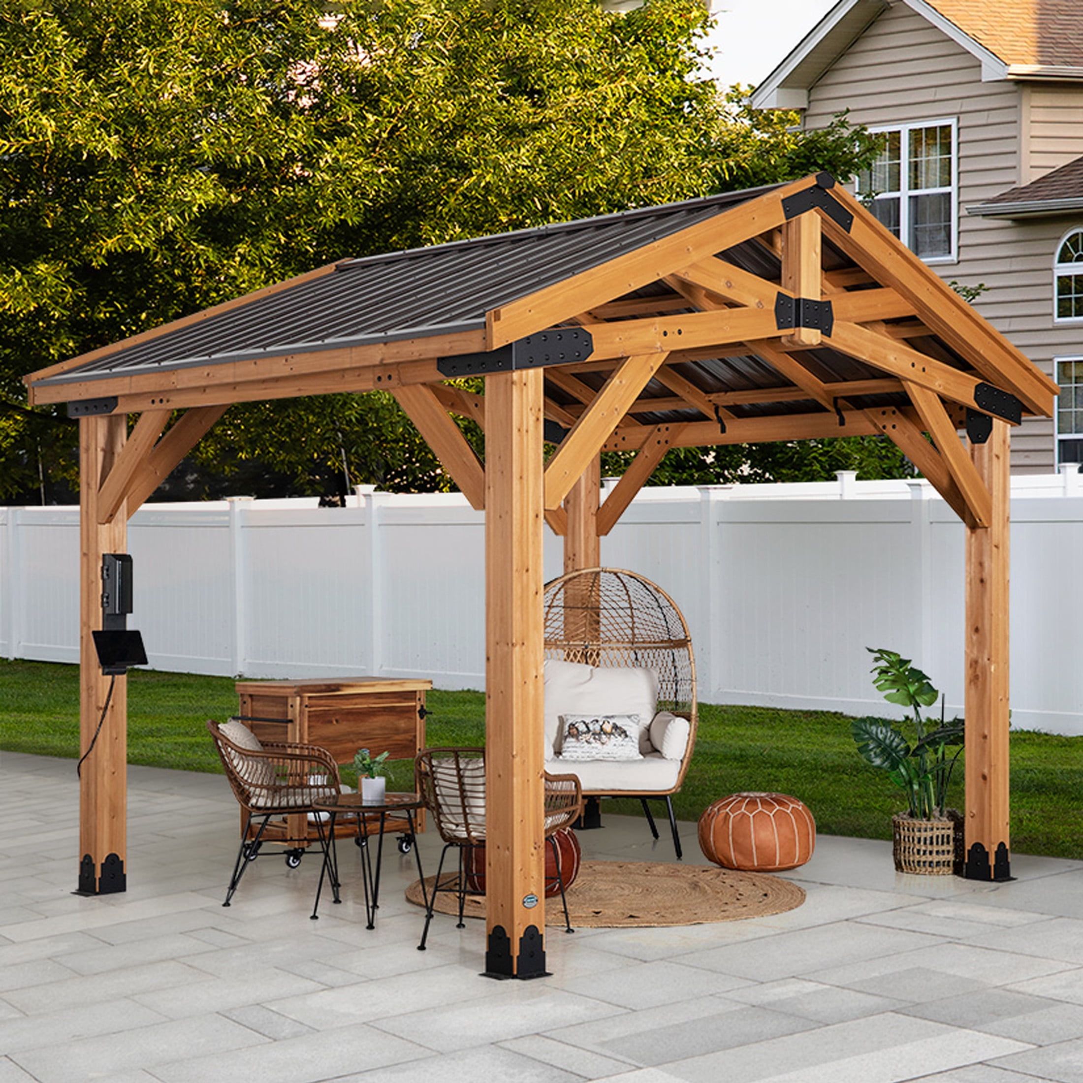 Norwood 12x10 Cedar and Steel Outdoor Gazebo